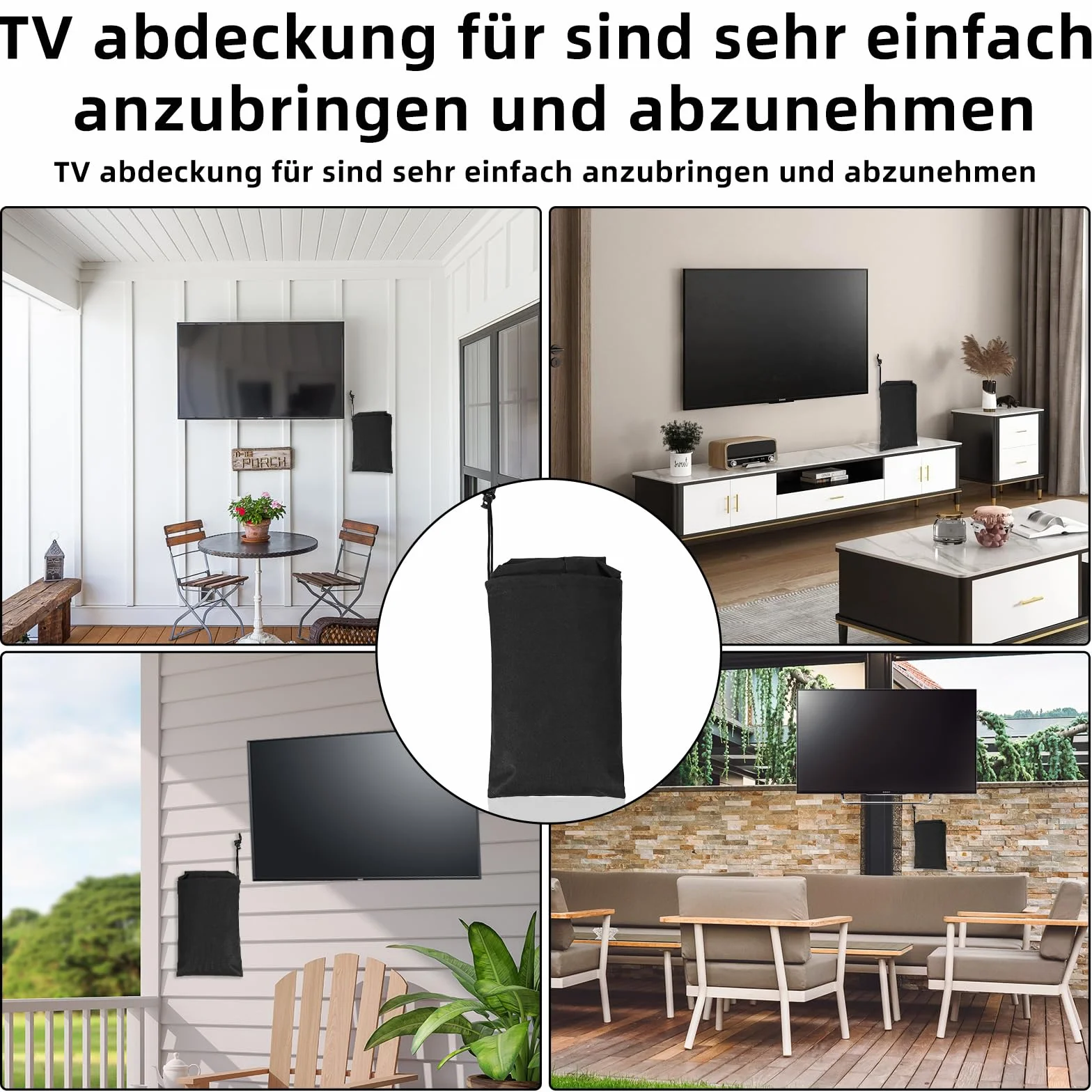 Copertura per TV esterni 55-58 pollici 600D Oxford PVC impermeabile antipolvere universale