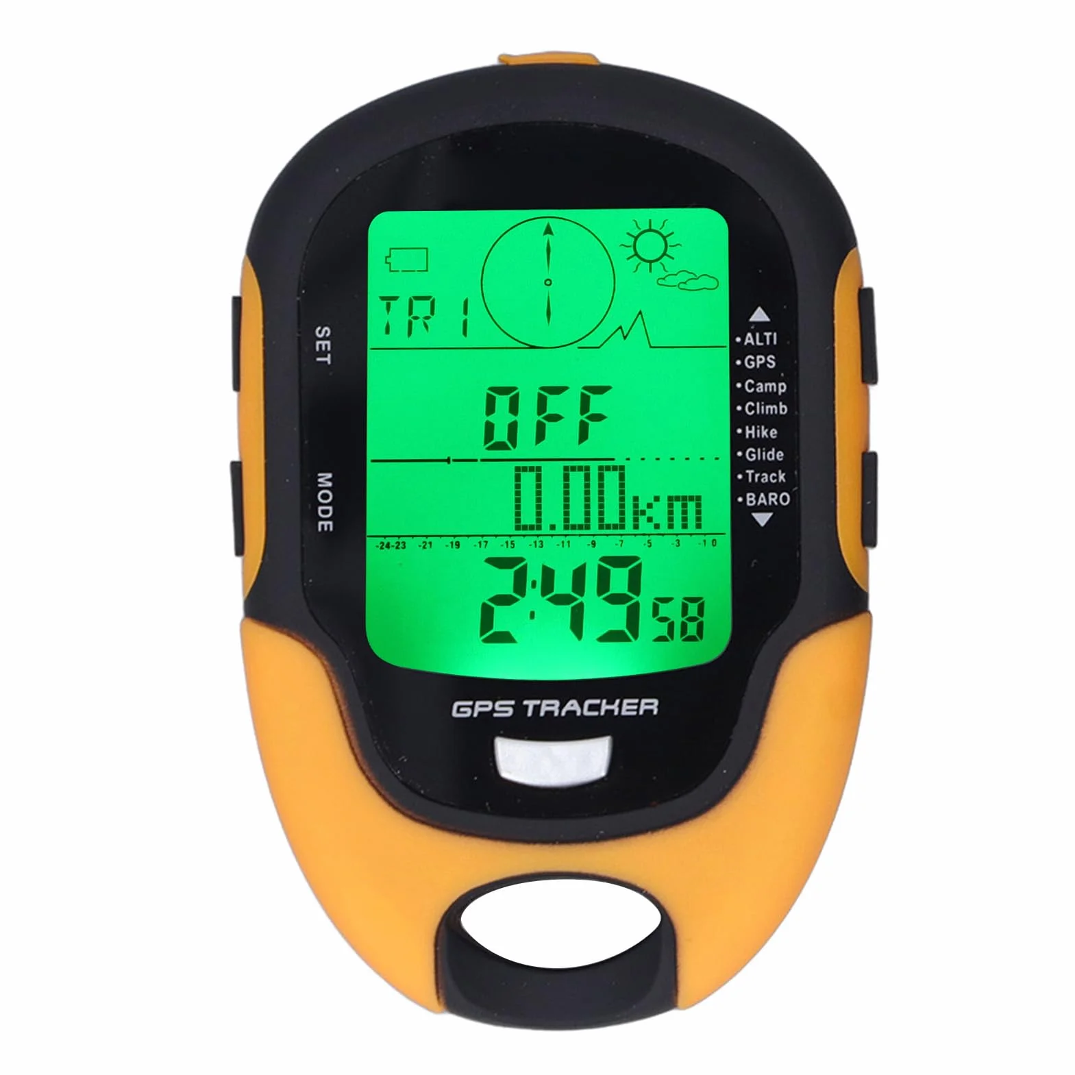 Fockety Barometro GPS, altimetro Multifunzionale Impermeabile IPX4, Bussola, termometro per Le previsioni del Tempo, Tester della Pressione barometrica con Torcia LED, Registrazione