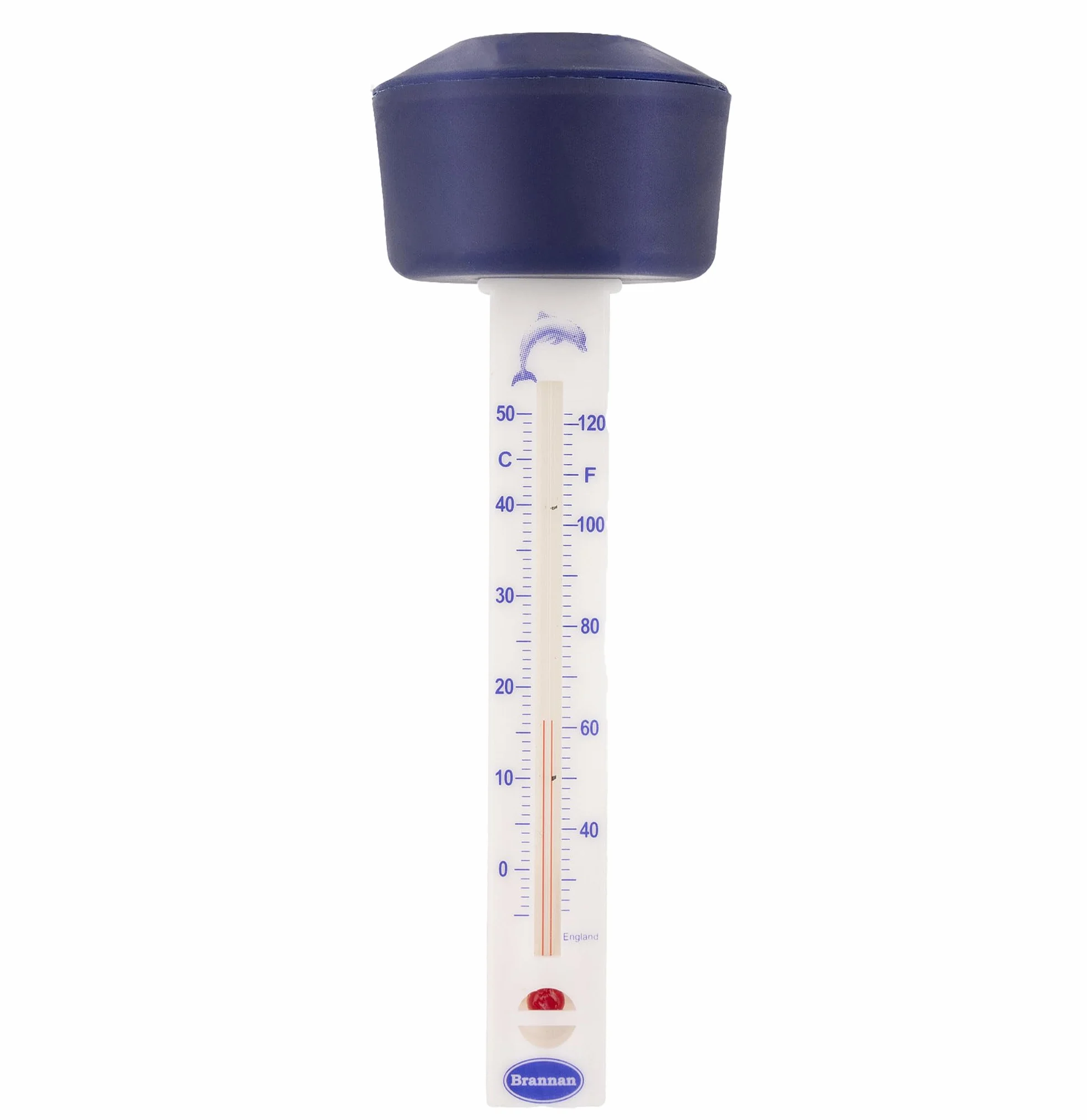Brannan Termometro galleggiante per acqua con galleggiante blu per leggere la temperatura dell'acqua - Termometro per piscina o bagno di ghiaccio, spa, vasca idromassaggio, nuoto selvaggio