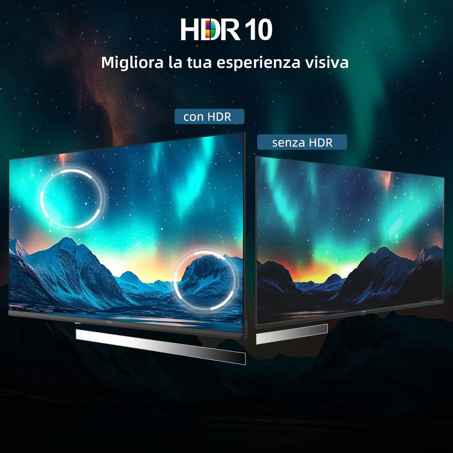 CHiQ Smart TV 32 pollici (81 cm) Full HD HDR10 Google TV OS Dolby Audio dbx-tv Tuner Triplo Chromecast Incorporato Design Metallico Senza Cornice