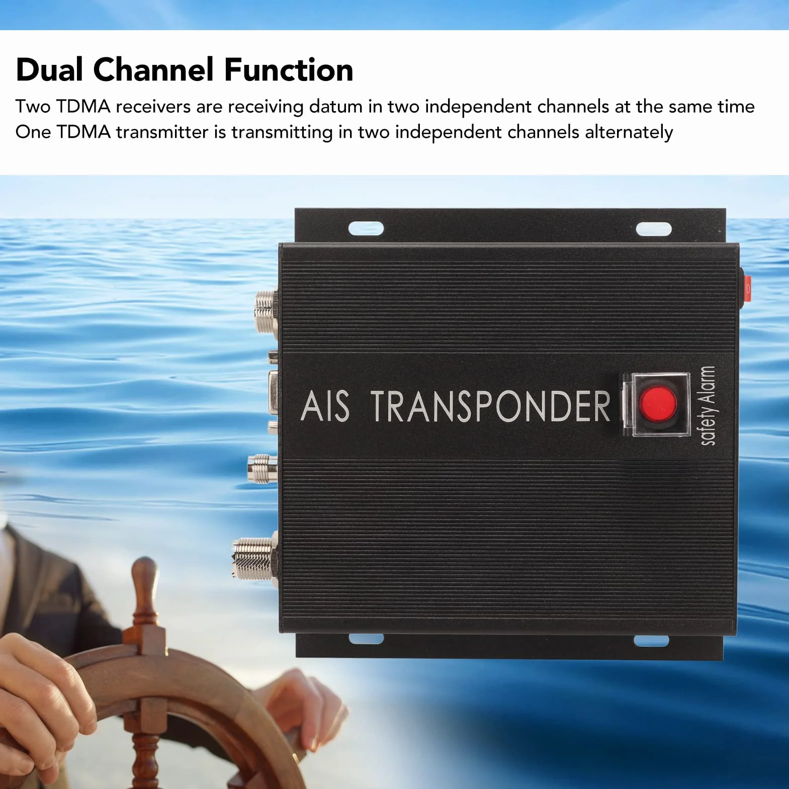 Ricevitore AIS per Marine Dual Channel 156.025-162.025 MHz con GPS e Allarme LED