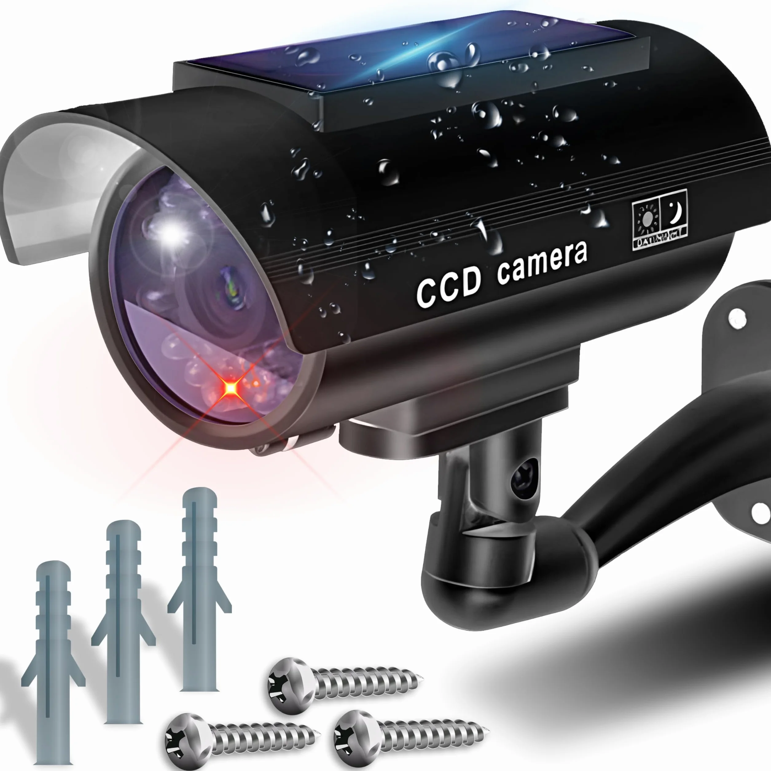 Retoo Telecamera Finta Solare LED Lampeggiante CCTV Imitazione Realistica Interni Esterni