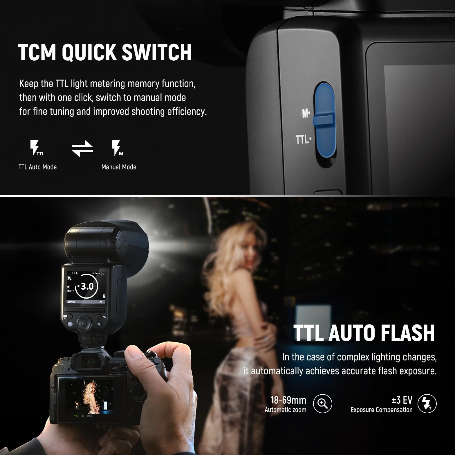 NEEWER Z2-F 2.4G TTL Camera Flash Speedlite Rotonda per Fujifilm, 76Ws HSS 1/8000s, Batteria 7.2V/3000mAh