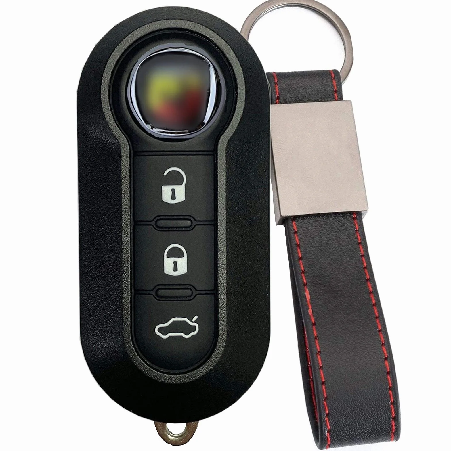Ricambio Chiave Telecomando Compatibile Fiat Grande Punto Evo Panda Bravo 500 L Abarth Guscio 3 Tasti con Lama Portachiavi
