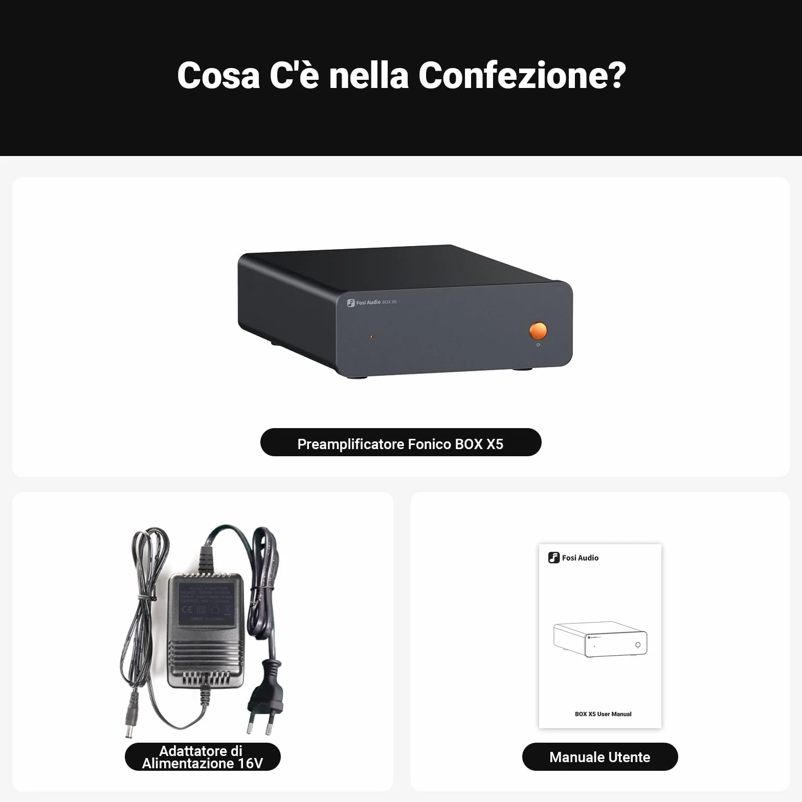 Fosi Audio BOX X5 Preamplificatore Fono, Amplificatore per Giradischi MM e MC, Guadagno Regolabile 38/48/56/66 dB, Uscita RCA