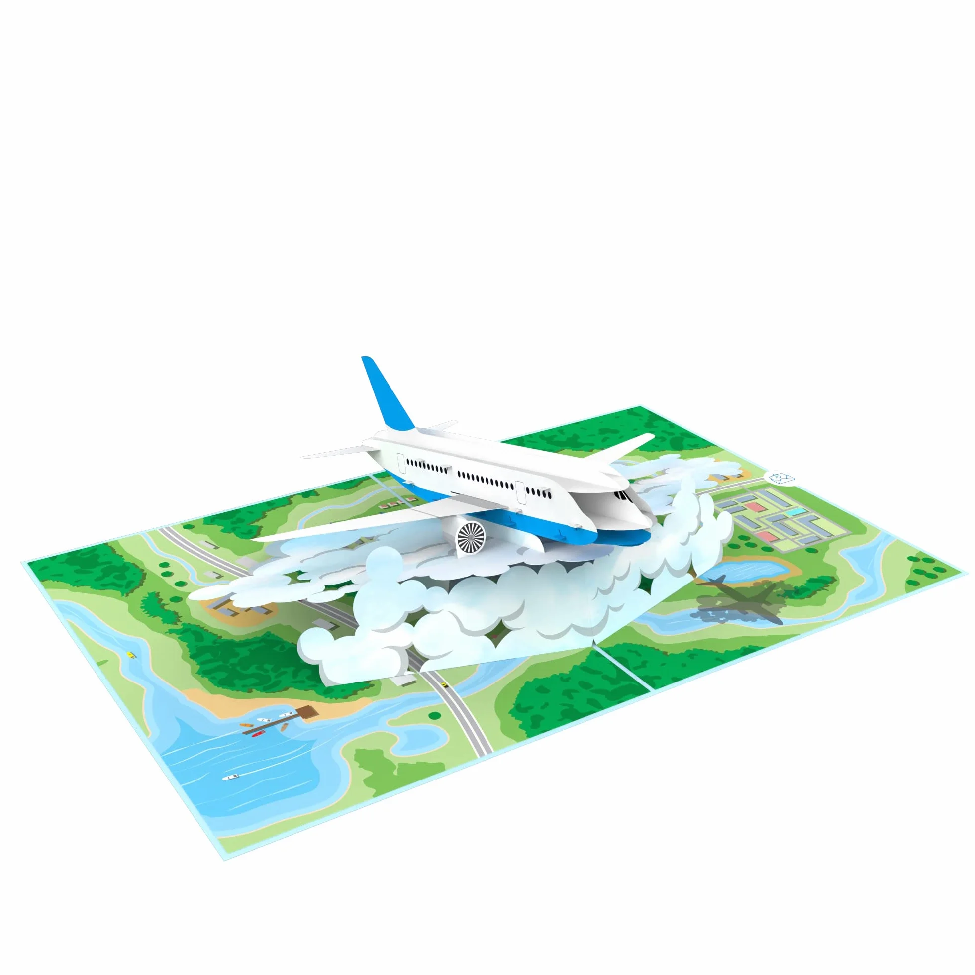 MOKIO® Biglietto Auguri Pop-Up Aereo 3D Regalo Volo Viaggio Compleanno