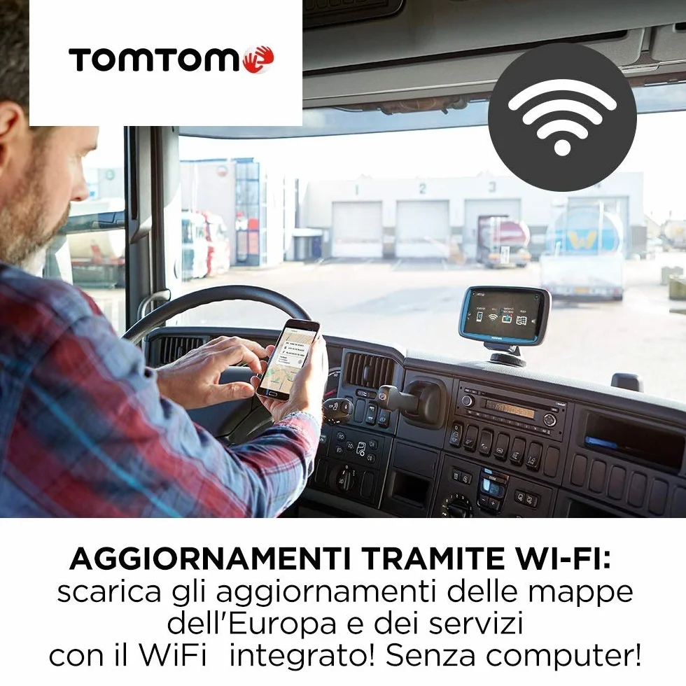 TomTom GO Professional 6250 Navigatore Satellitare per Camion 6" Mappa Europa WiFi SIM
