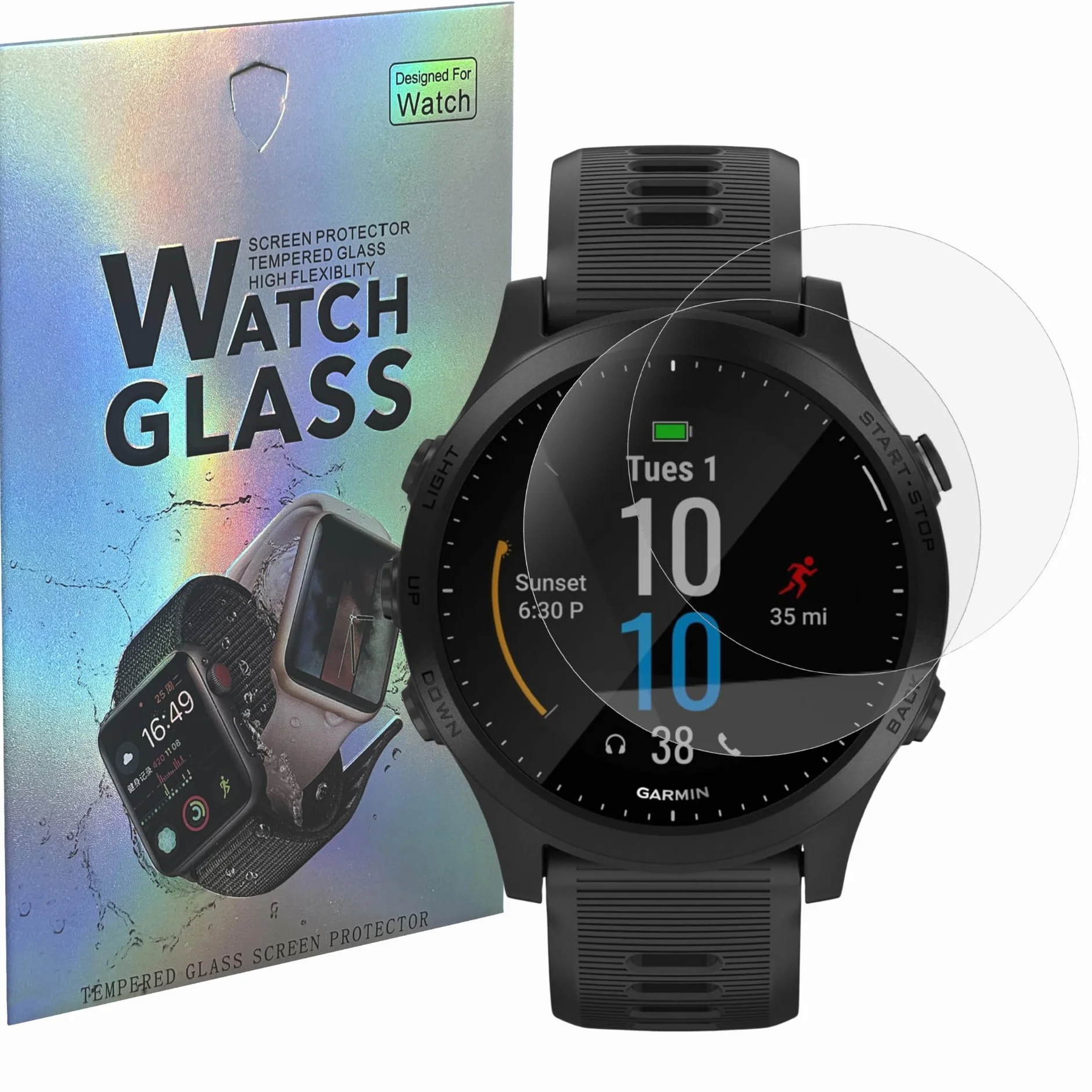 PHONILLICO Vetro temperato compatibile per Garmin Forerunner 945 [2 Pezzi] Pellicola Protettiva