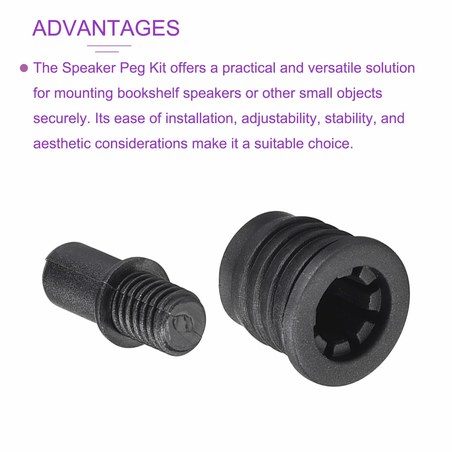 Kit di Piccoli Perni per Altoparlanti Durevoli - Dia 5,6mm/Nero/8 Set