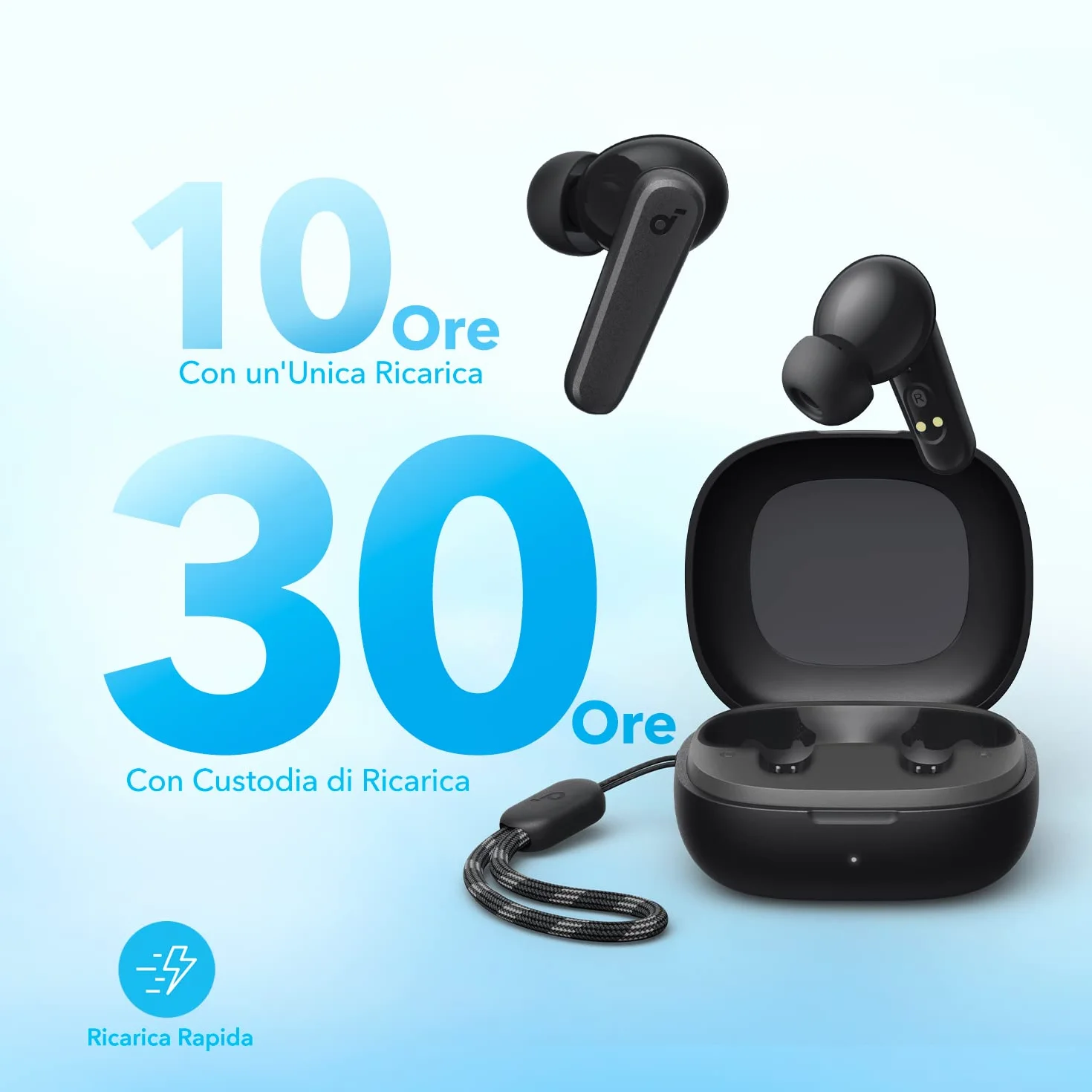 Soundcore by Anker P20i True Wireless Auricolari, Driver 10mm, 2 Mic AI, 30 Ore, IPX5, Bluetooth 5.3