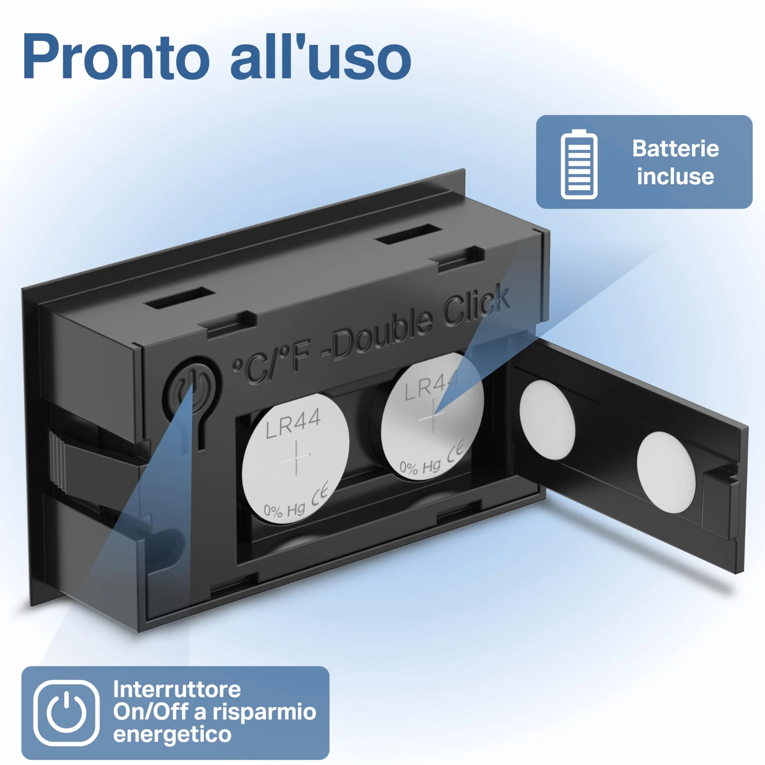 Mini termometro digitale igrometro: Misuratore di umidità interna preciso termometro piccolo temperatura umidità nero