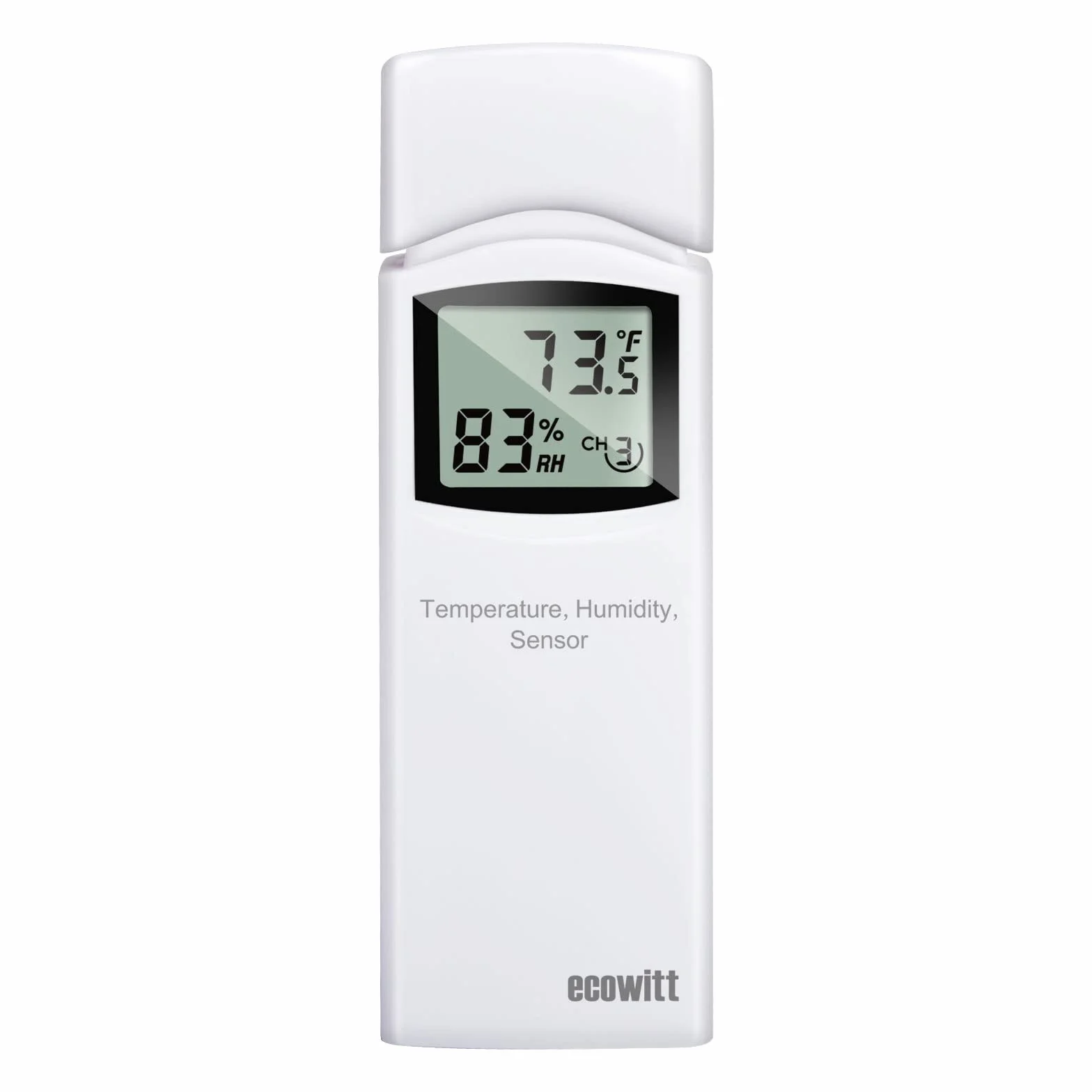 ECOWITT Termometro e igrometro multicanale senza fili, misuratore di temperatura e umidità per interni ed esterni con display LCD, monitoraggio remoto mediante applicazione WH31