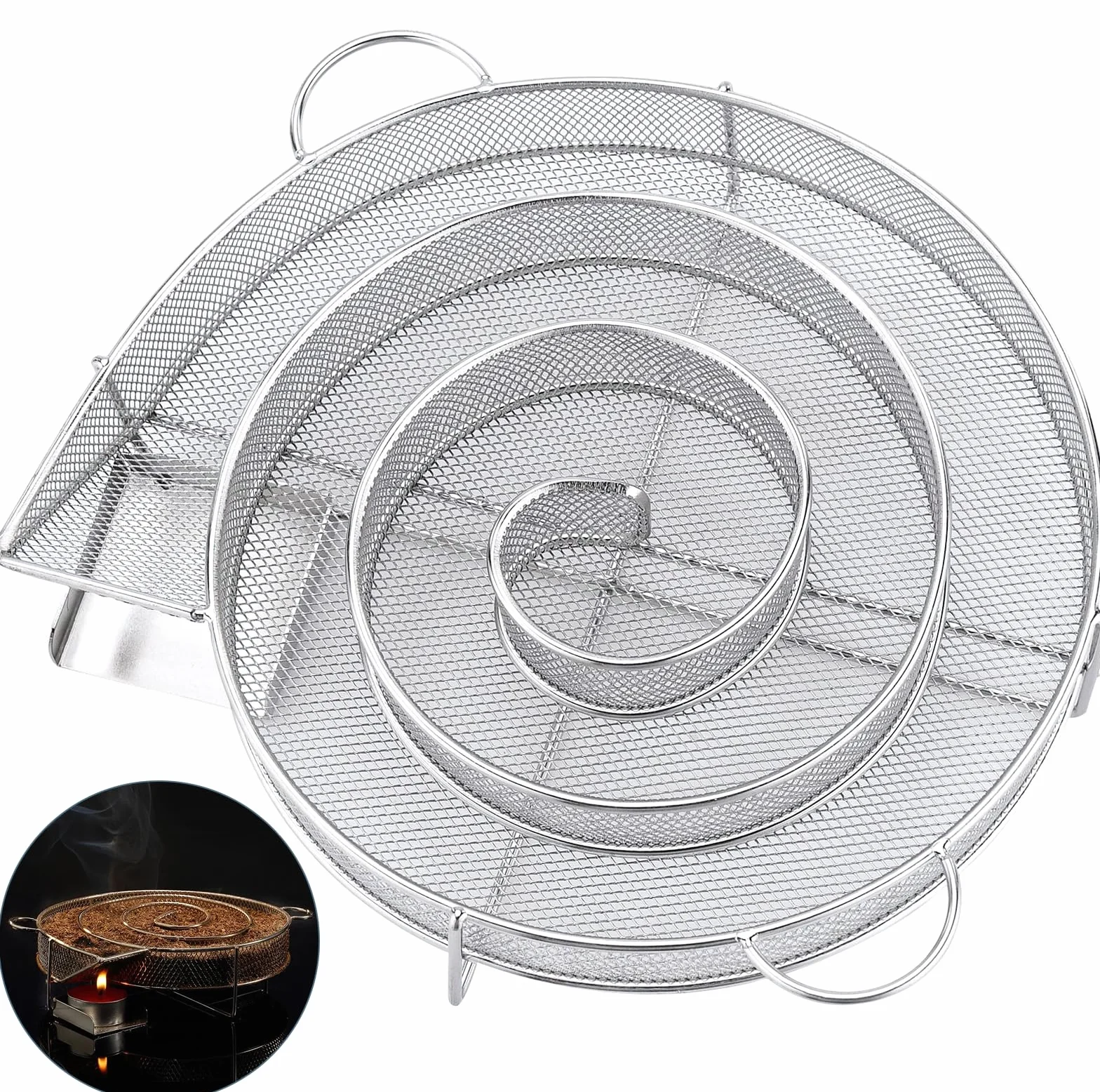 Generatore di affumicatura a freddo, in acciaio inox, con manico, generatore di fumo freddo per affumicatore, generatore di fumo per barbecue