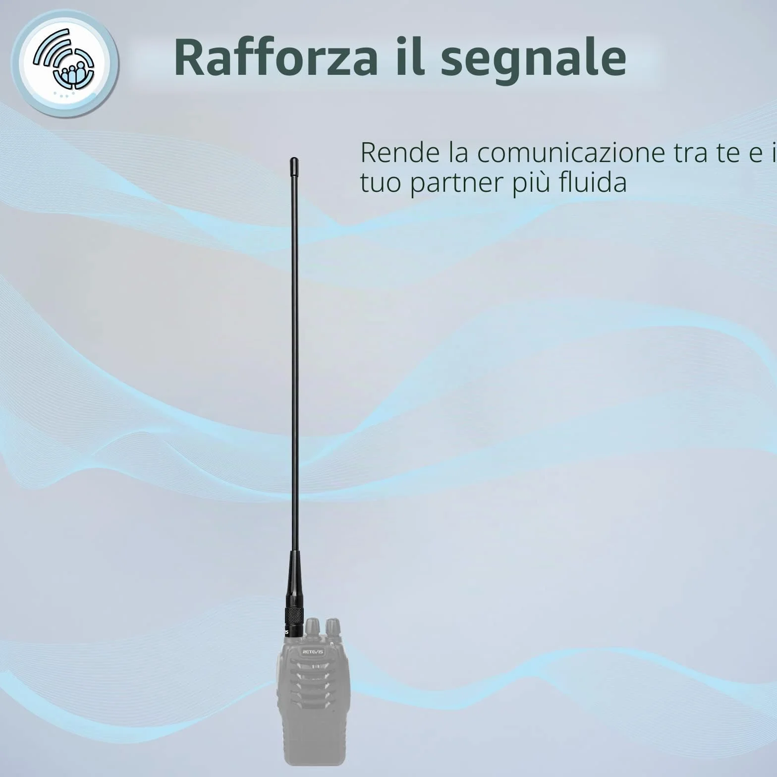 Retevis RHD771 Antenna Ricetrasmittenti Elite Frusta 38CM SMA-F Doppia Banda 144/430 MHz Compatibile con Baofeng UV-5R