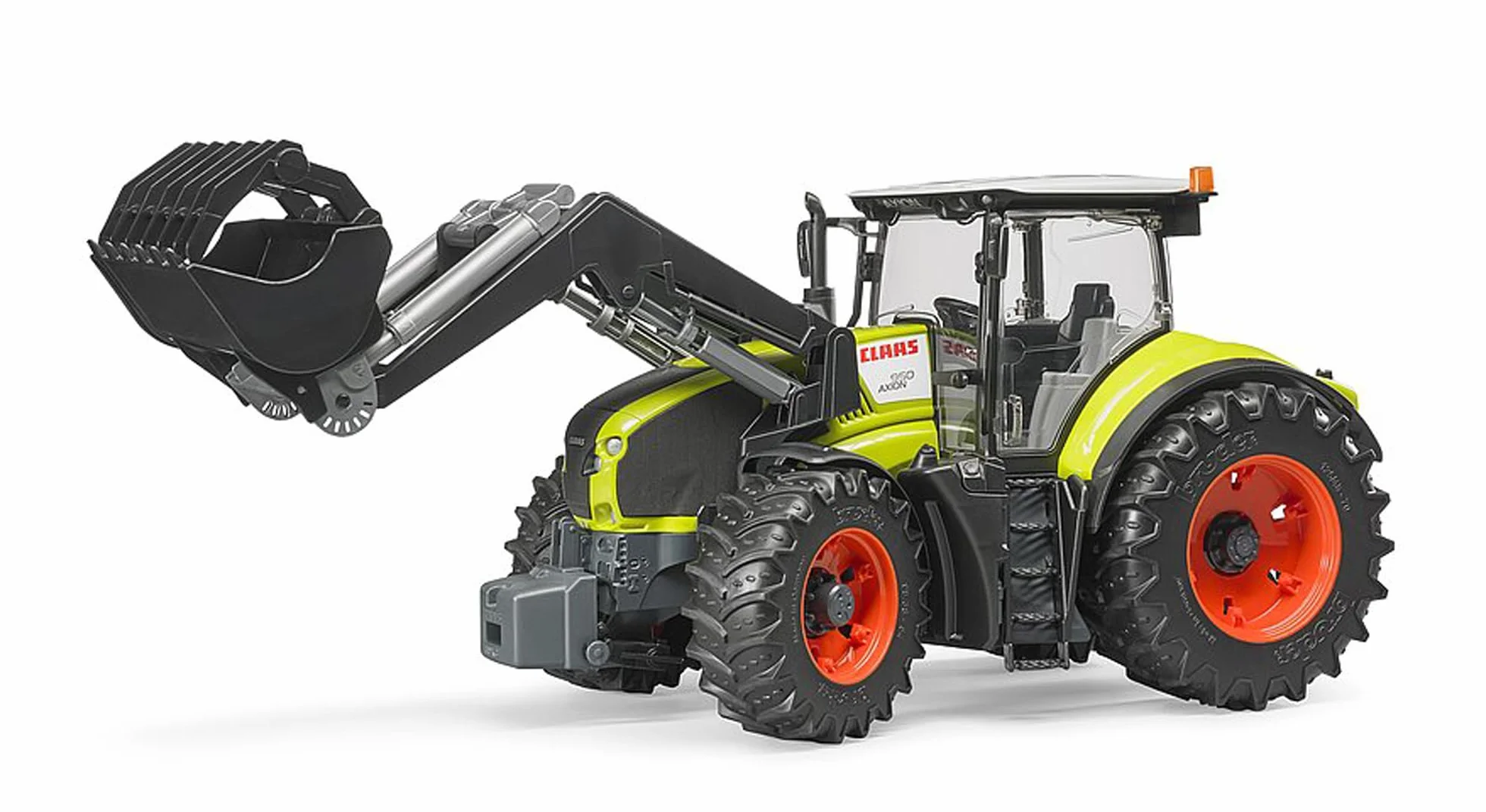 bruder 03013 - Claas Axion 950 con caricatore frontale, trattore, azienda agricola, rimorchio