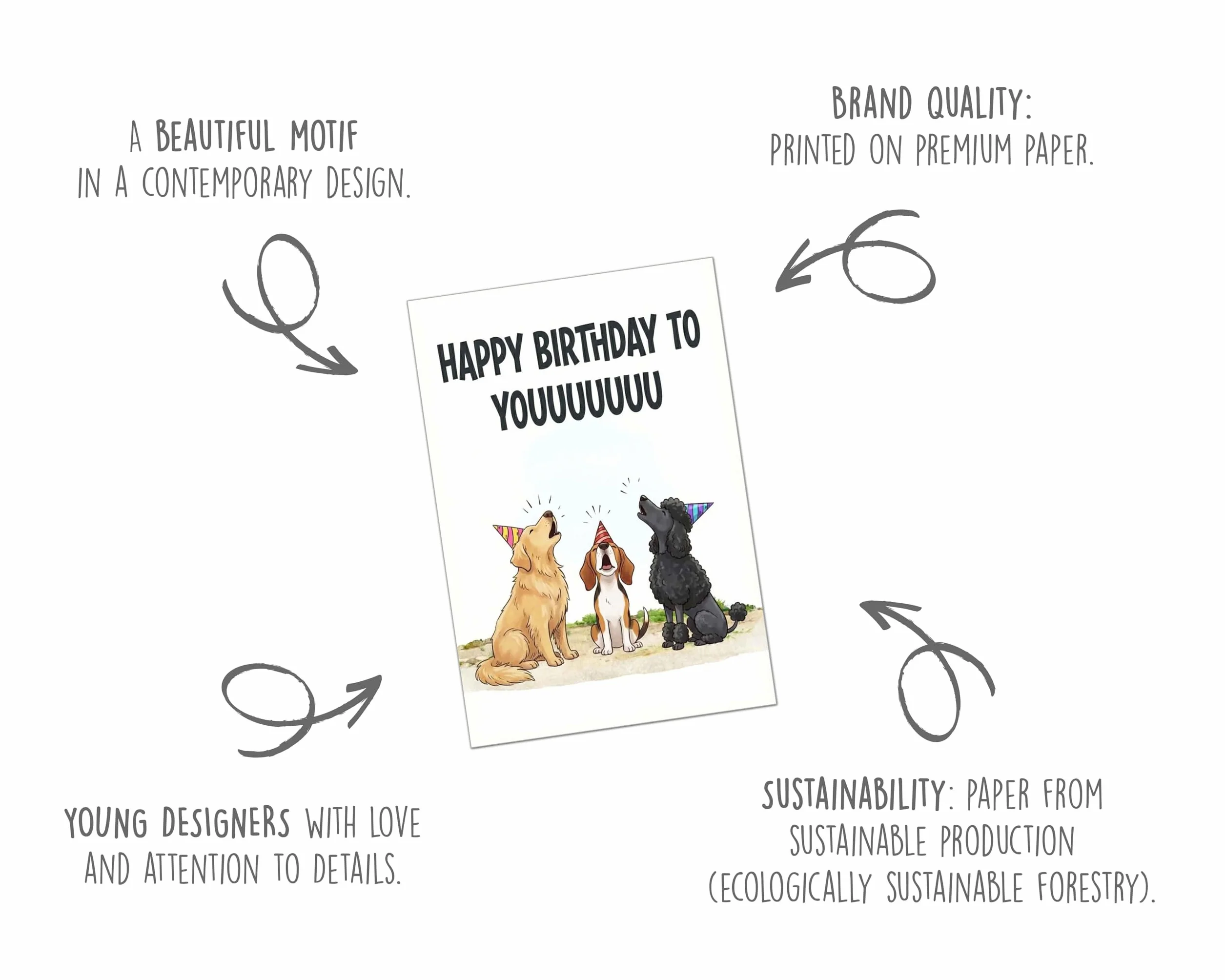 Edition Seidel Biglietto di auguri di compleanno con busta, Vibe Party cantare umorismo per cani uomo donna