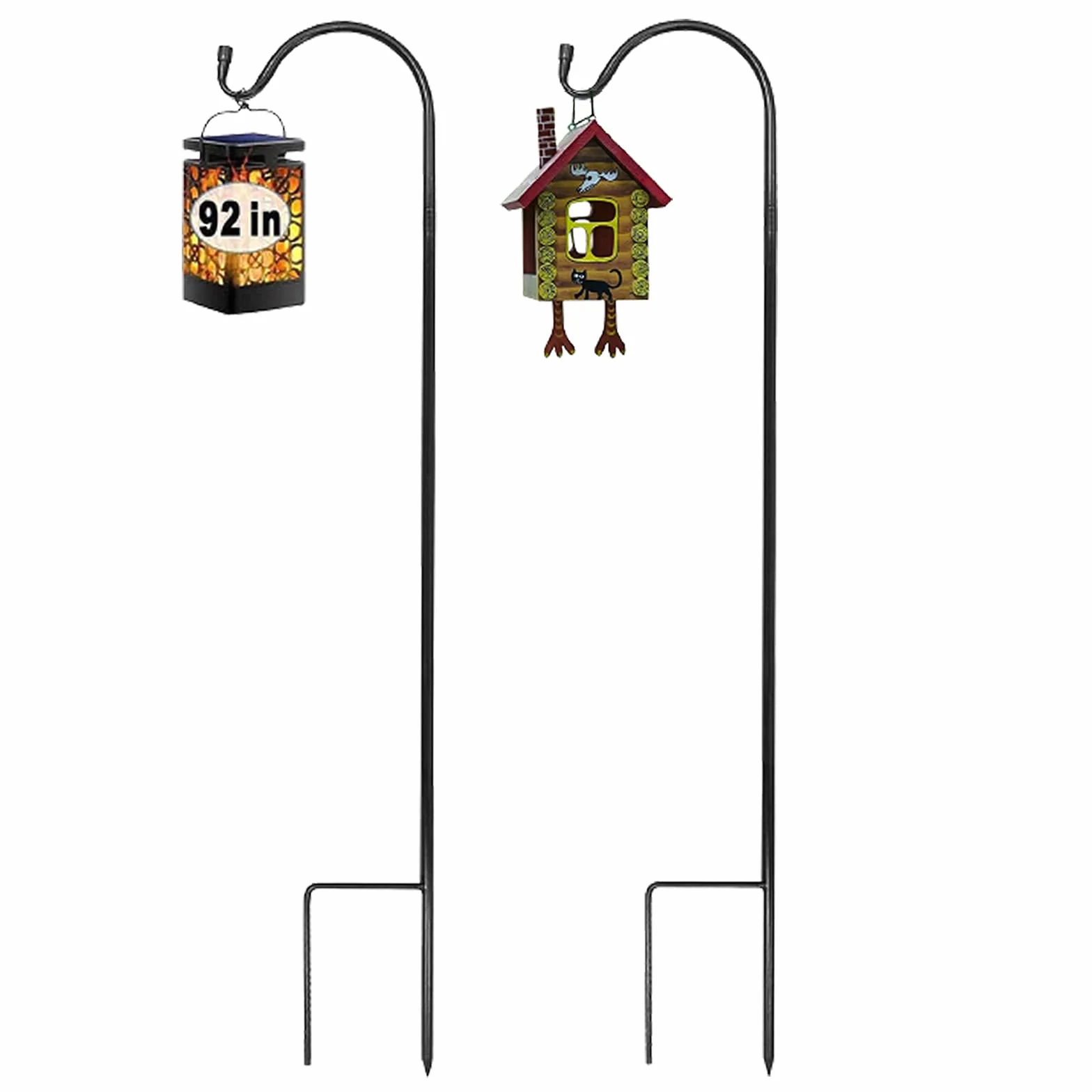 2 Pezzi Gancio Da Pastore,Ganci Da Pastore Da Metallo Giardino,Gancio Piante Per Uccelli,Luci Solari,Cestini,Lanterne,Decorazione