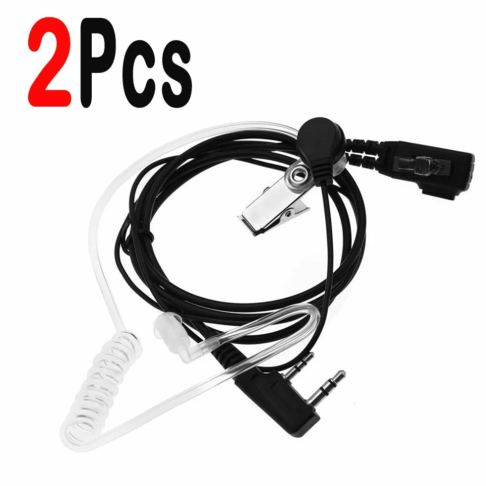 BaoFeng Auricolare a 2 pin con microfono PTT per radio a 2 vie Kenwood Puxing UV-5R 888S (confezione da 2)