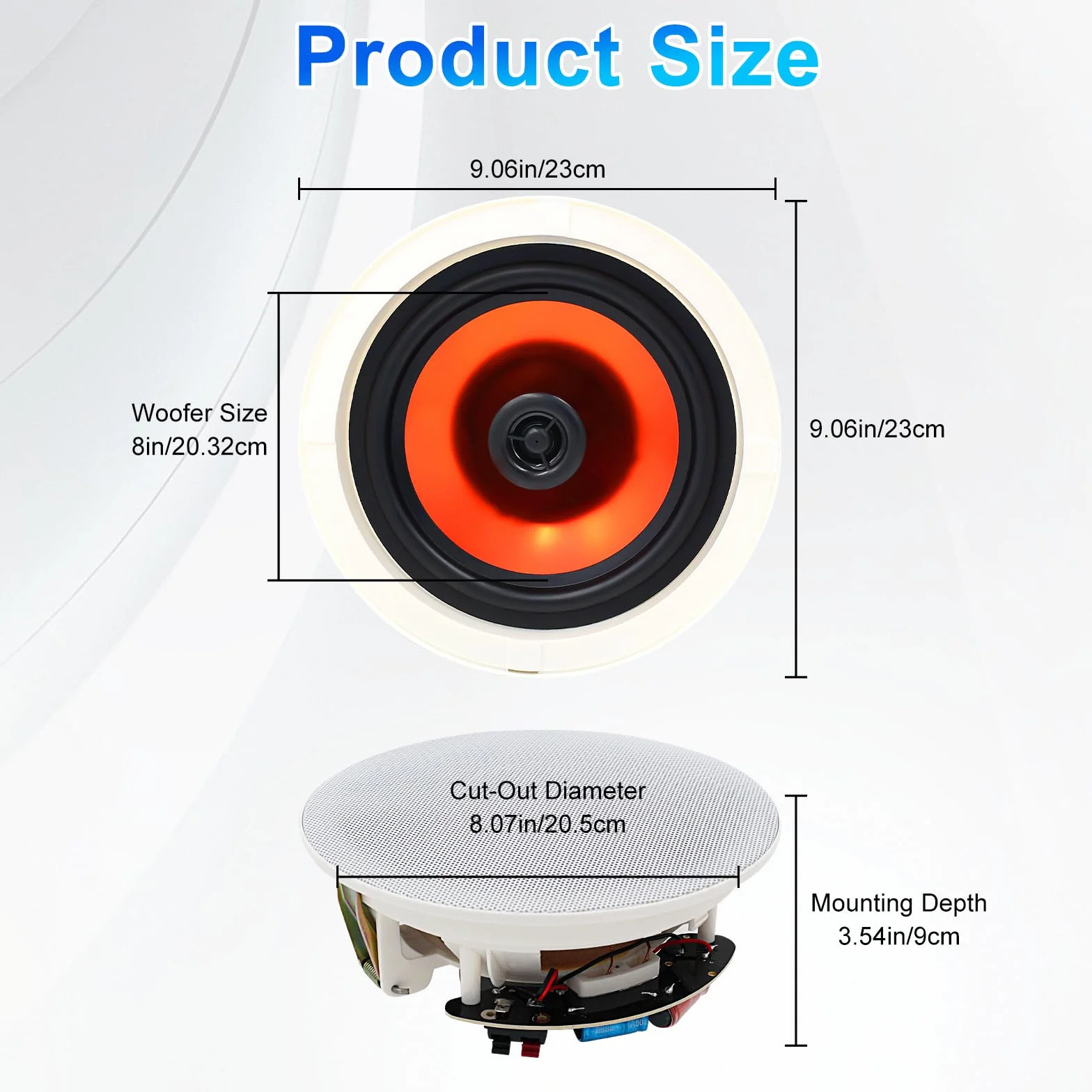 Herdio Altoparlanti a soffitto 6,5 pollici 300 Watt