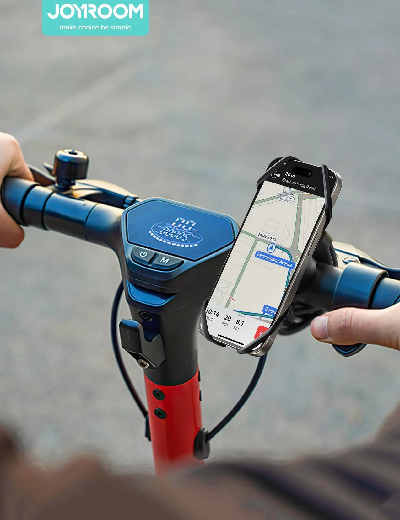 JOYROOM Porta Cellulare Bici con Assorbimento degli Urti in Silicone, Supporto Telefono Moto 360° per iPhone 15 14 13 Samsung 4.0-7.2 Pollici