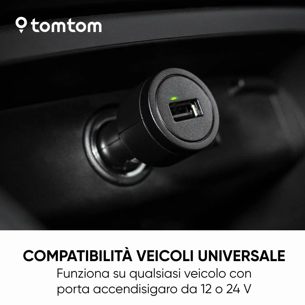 TomTom Caricatore Auto e Cavo USB per Navigatore 7" GO Discover