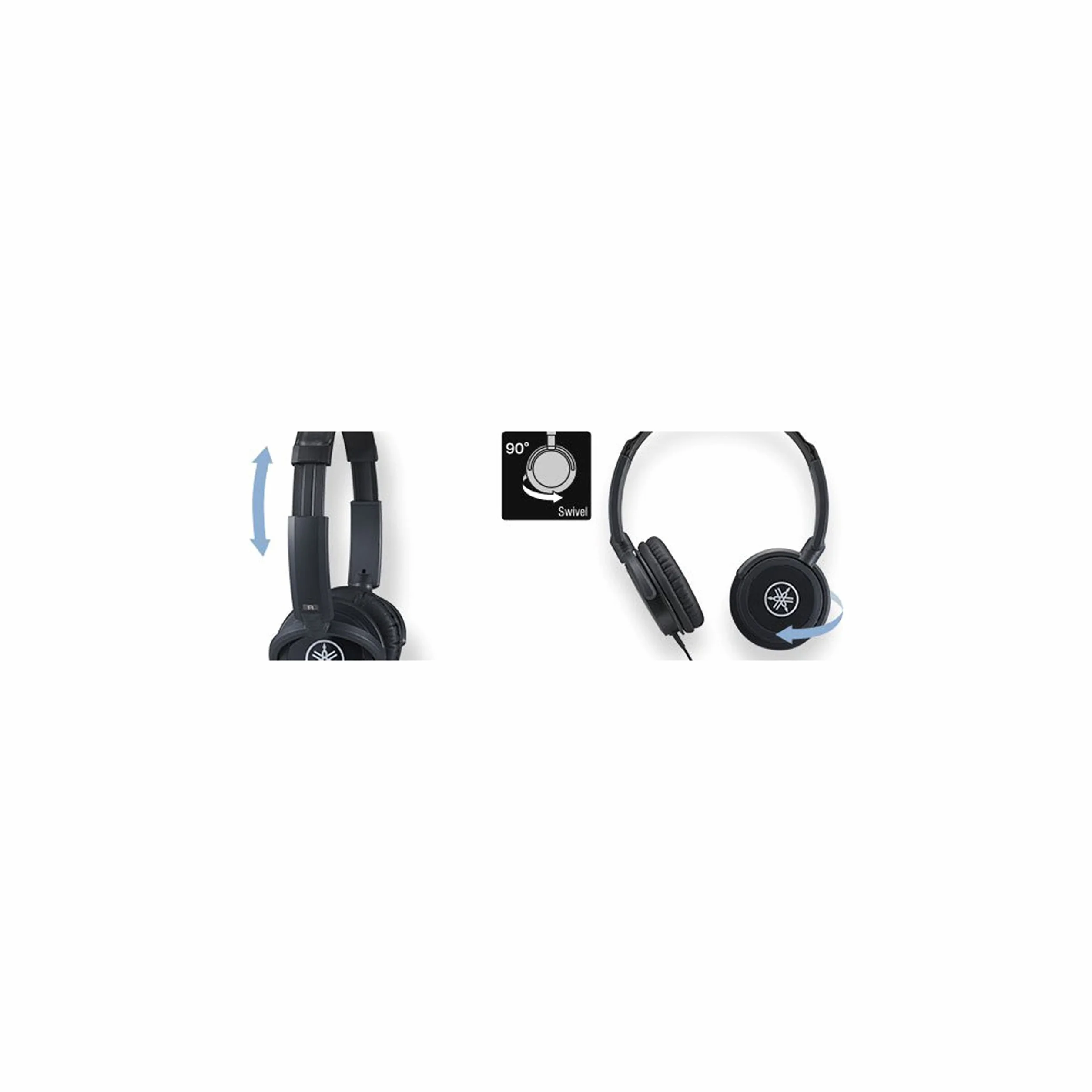 YAMAHA HPH-100B Cuffie Sovraurali On Ear, Meccanismo Girevole 90°, Suono Dinamico, Nero