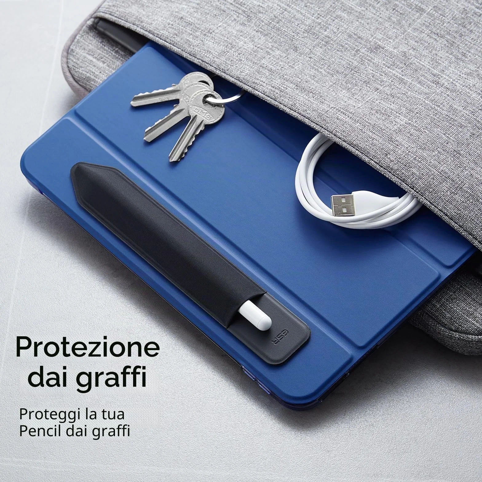 ESR Cover per Apple Pencil 1° e 2° Generazione, Tasca Protettiva Elastica, Manica Adesiva per Penna Capacitiva - Nero
