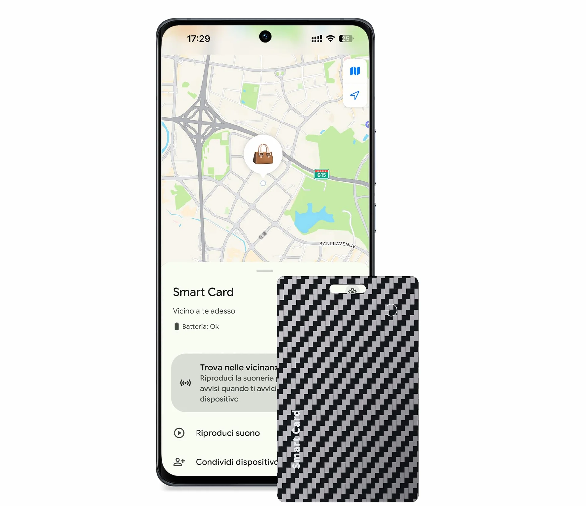 Carta Tracker Ricaricabile Compatibile con Google Find Hub, Wallet Tracker Card per Android, IP68, Ultra Sottile