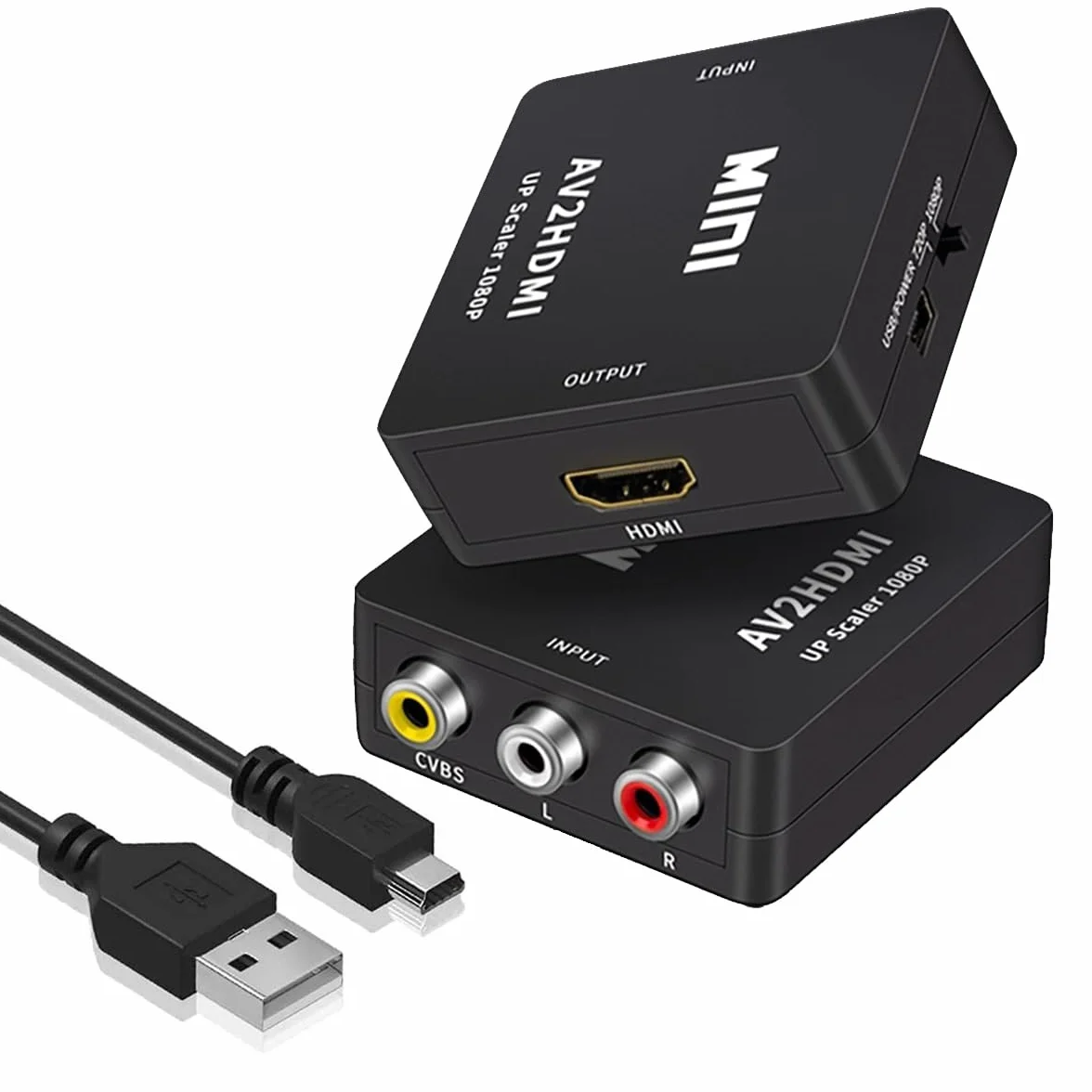 Convertitore AV a HDMI 1080P RCA Adattatore HDMI PAL/NTSC USB Cavo PS2 Wii Xbox Gamecube N64 SNES VHS DVD
