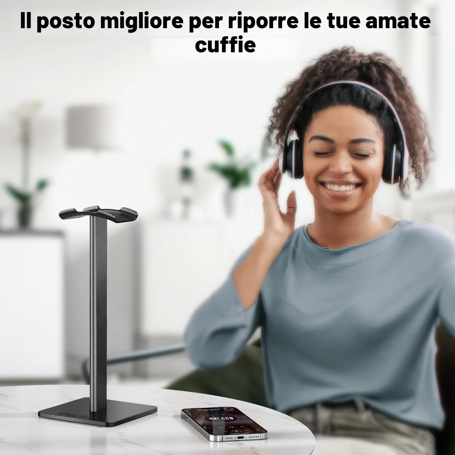 Supporto per Cuffie New Bee Universale per Sennheiser Sony Audio-Technica Bose AKG Alluminio Nero