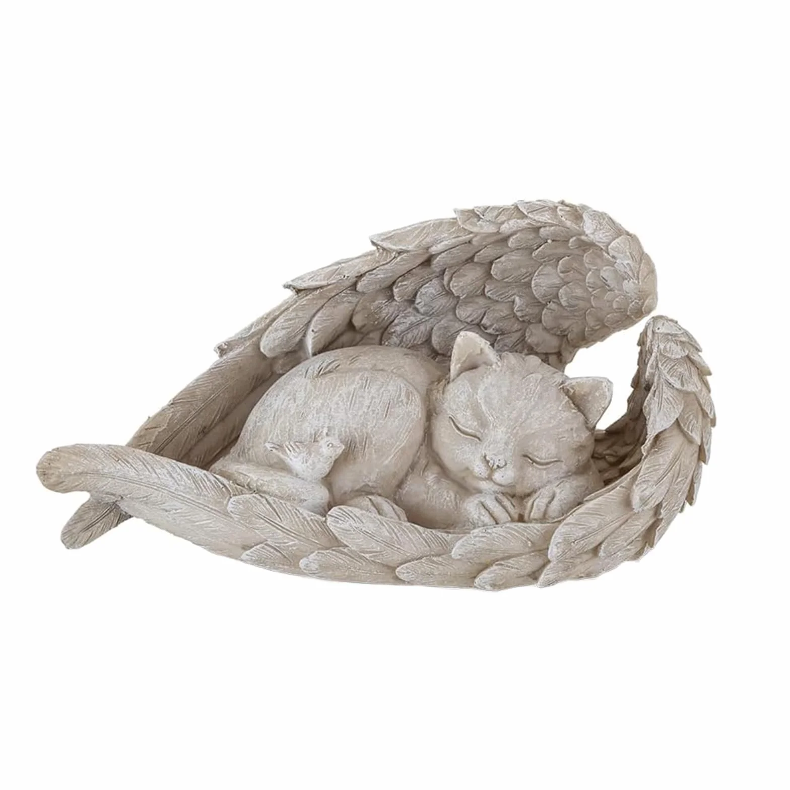 Decorazioni Giardino per Esterno, Resina Gatto Lapidi, Dono di Guarigione Decorazioni Giardino, Souvenir per Animali Domestici (Gatto Angelo)