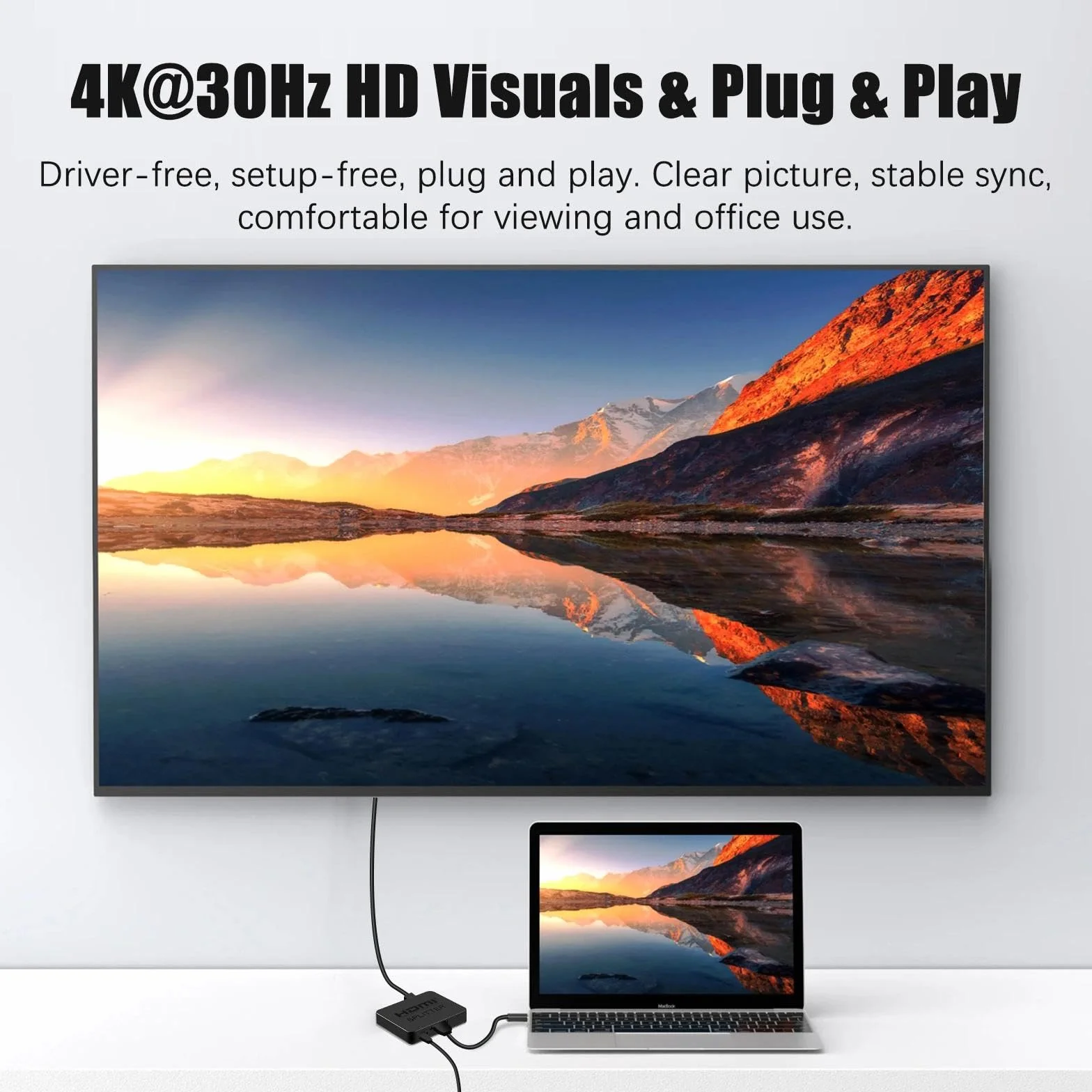 Splitter HDMI 1 in 2 out 4K per 2 monitor, distributore HDMI Full HD per HDTV, Xbox, PS4