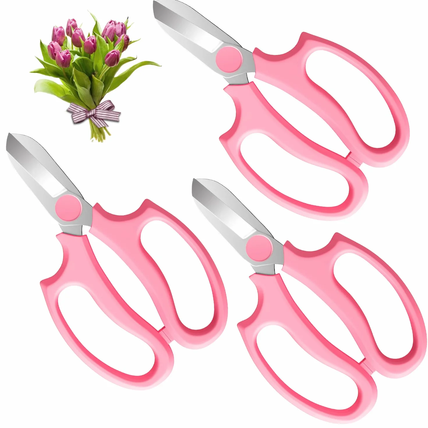 Cesoie Potatura da Giardino con Lame in Acciaio, Forbici Professionali - Rosa