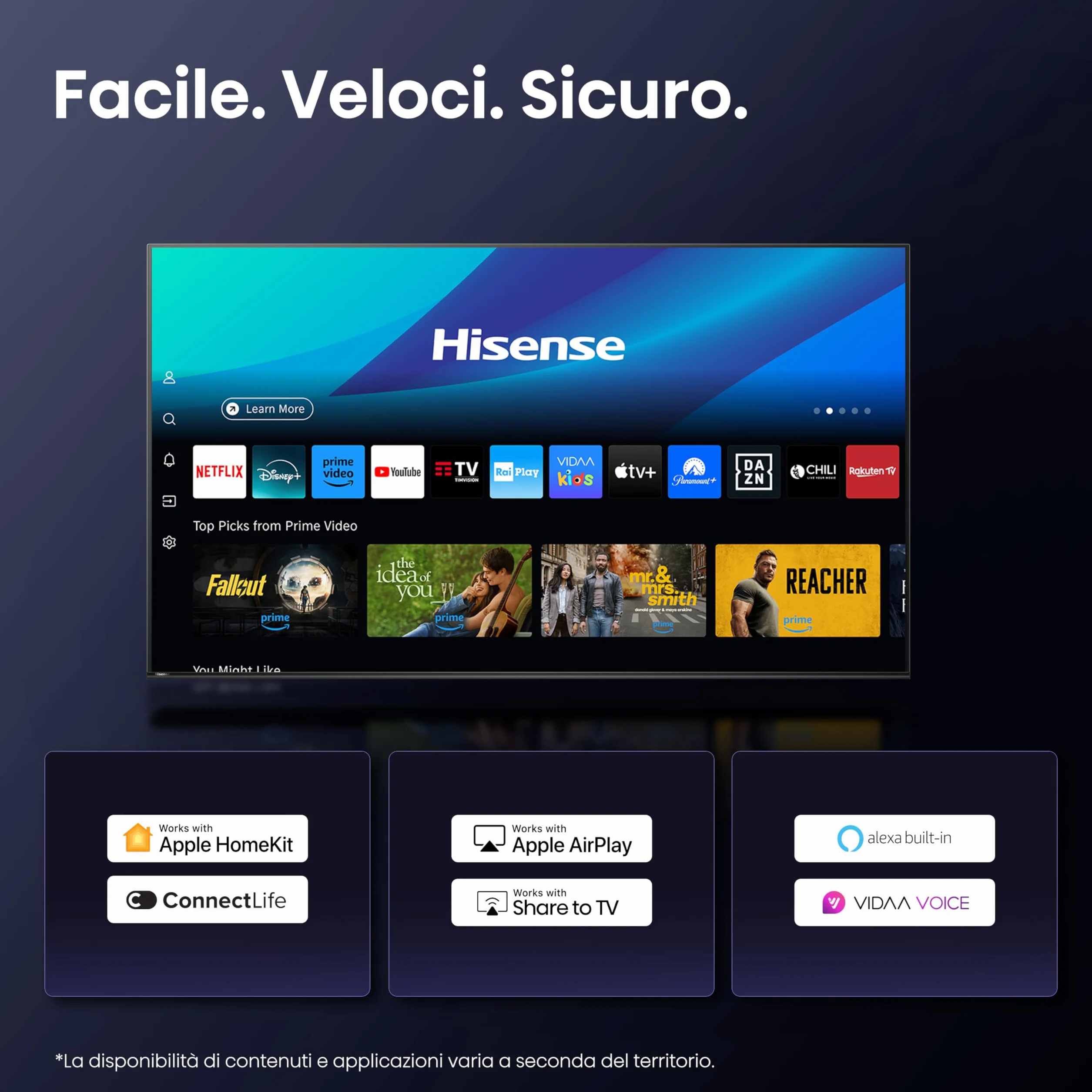 Hisense TV 55" QLED 4K 144Hz 55E7Q PRO Smart TV Dolby Vision IQ HDR10+ Dolby Atmos