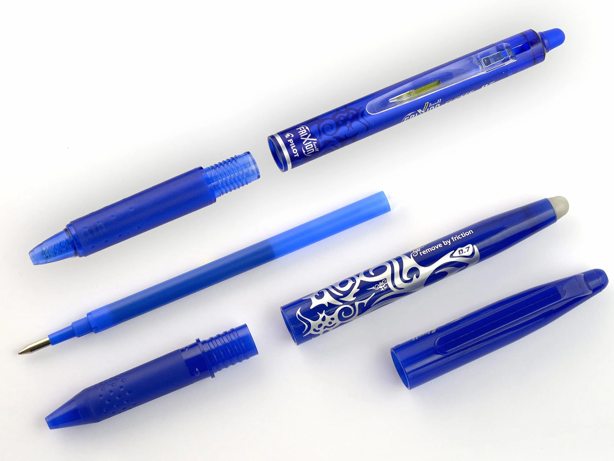 PILOT 2 Set di 3 Ricariche FriXion per Penne Cancellabili - Blu Punta Media (6 Ricariche)