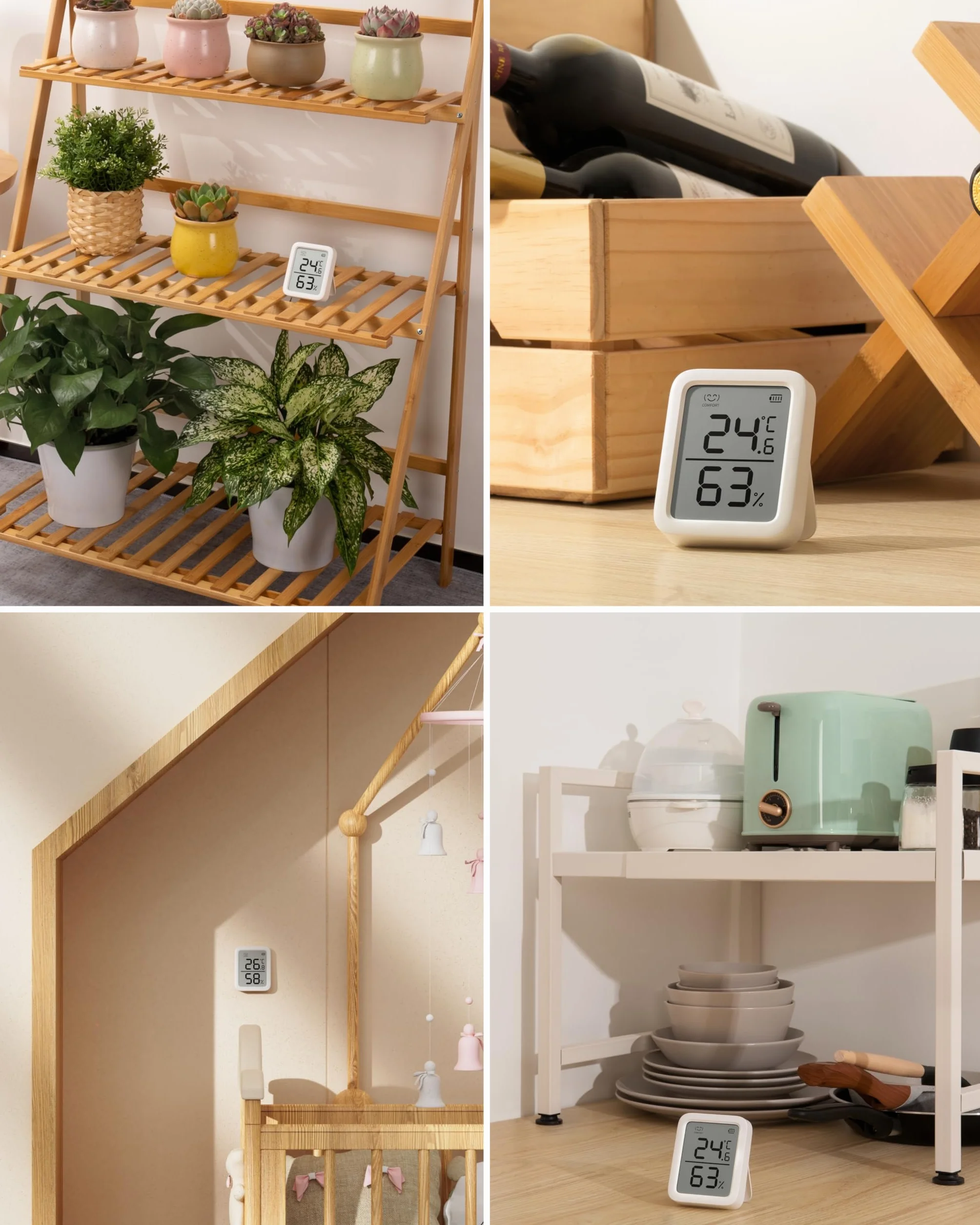 SwitchBot Termometro Igrometro Bluetooth per Casa, Sensore di Temperatura e Umidità Interno con Memorizzazione Dati
