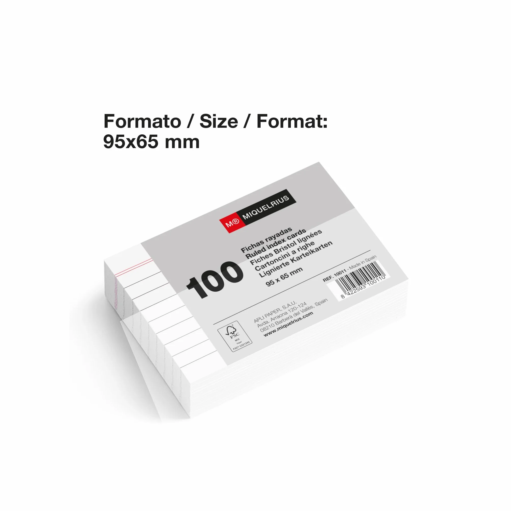 Miquelrius Flashcards 200 schede di studio a righe 95x65 mm cartoncino 200 g/m² materiale scolastico