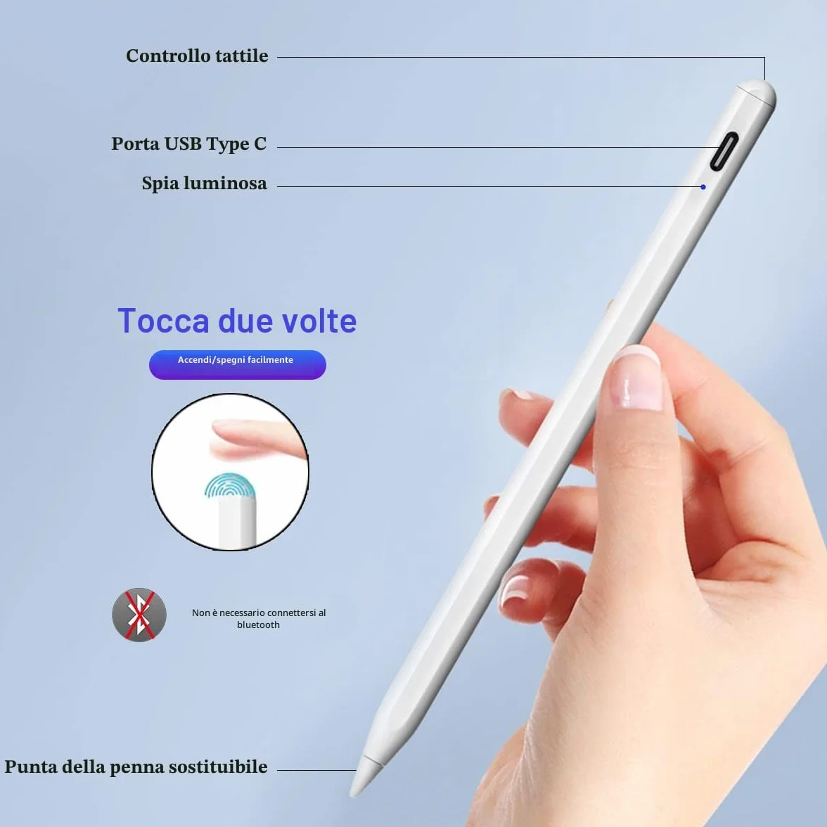 Penna per iPad Universale Touch per Tablet Smartphone Android iOS