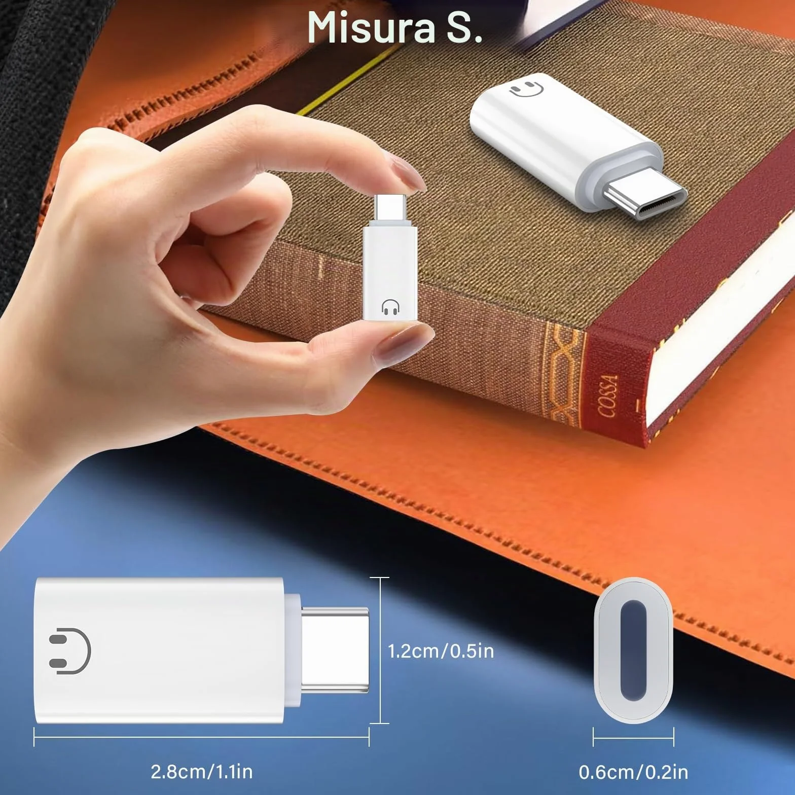 Adattatore audio USB C a Lightning per iPhone 17/16/15 Pad Air/Mini 6 Samsung, Hi-Fi, bianco