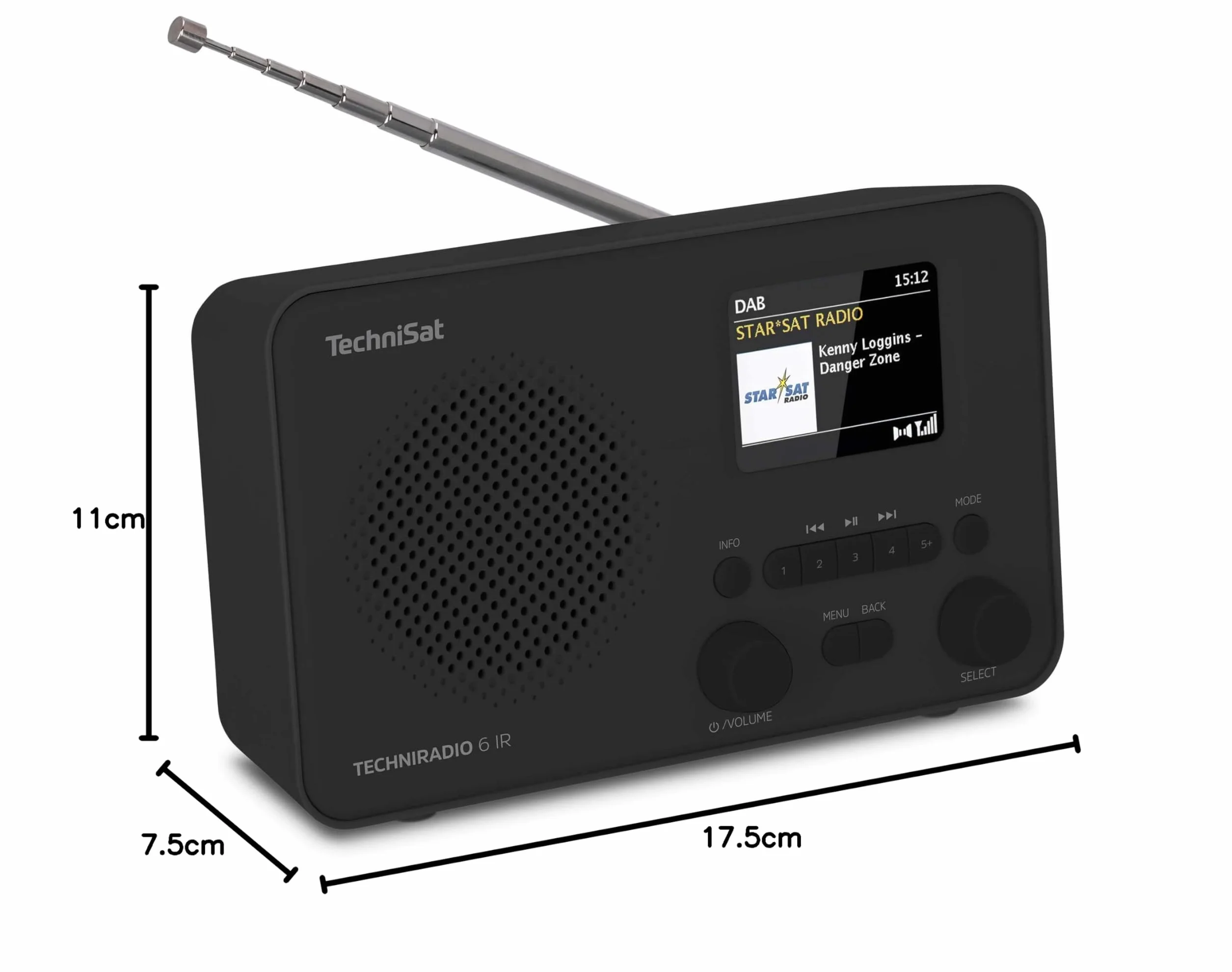 TechniSat TECHNIRADIO 6 IR Radio Internet portatile DAB+ UKW WLAN Bluetooth nero