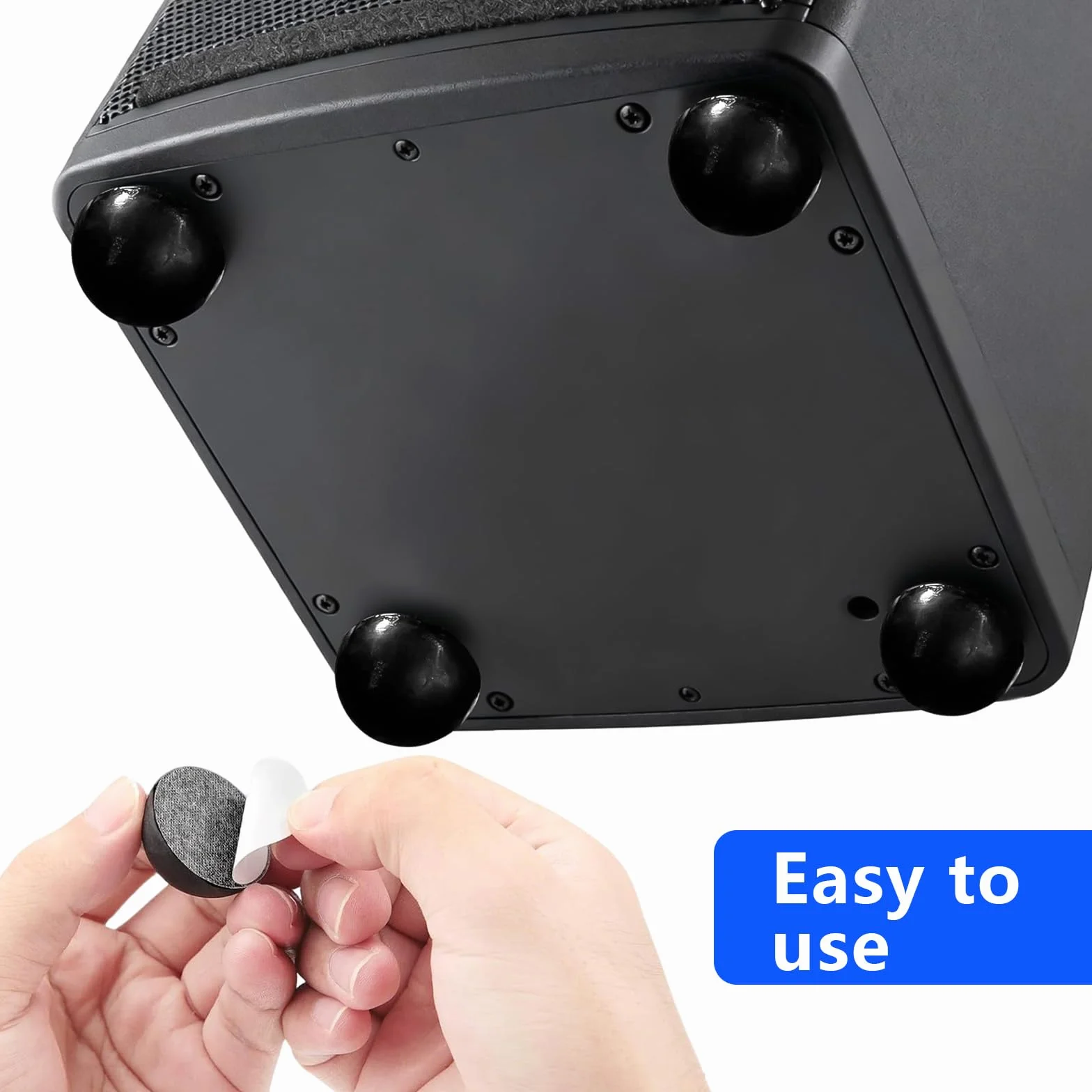 Piedini Isolanti Autoadesivi in Silicone 30mm x 15mm per Altoparlanti e Giradischi (Nero)