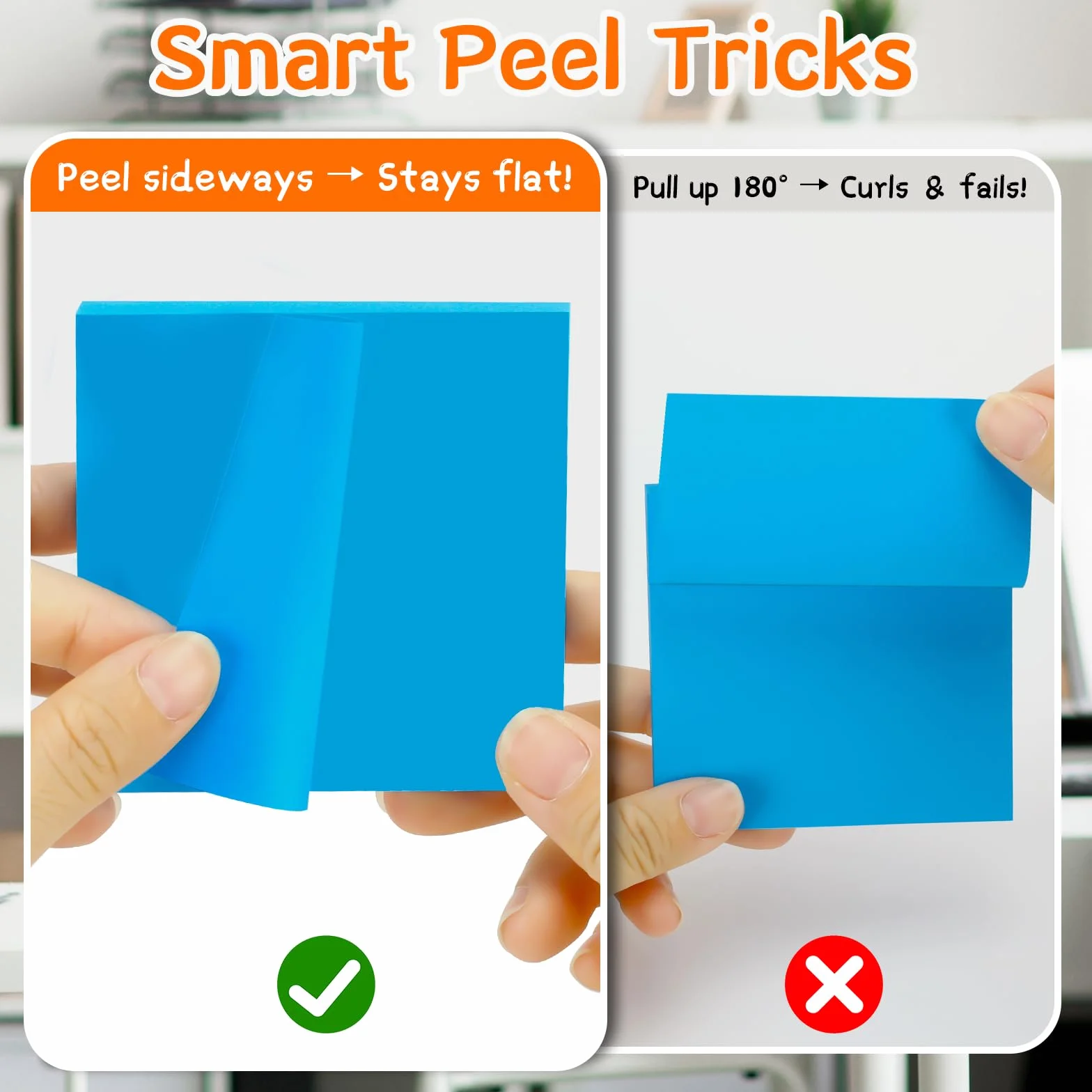 Foglietti Adesivi 76x76mm Sticky Notes 100 Fogli 5 Colori Vivaci Rimovibili per Ufficio