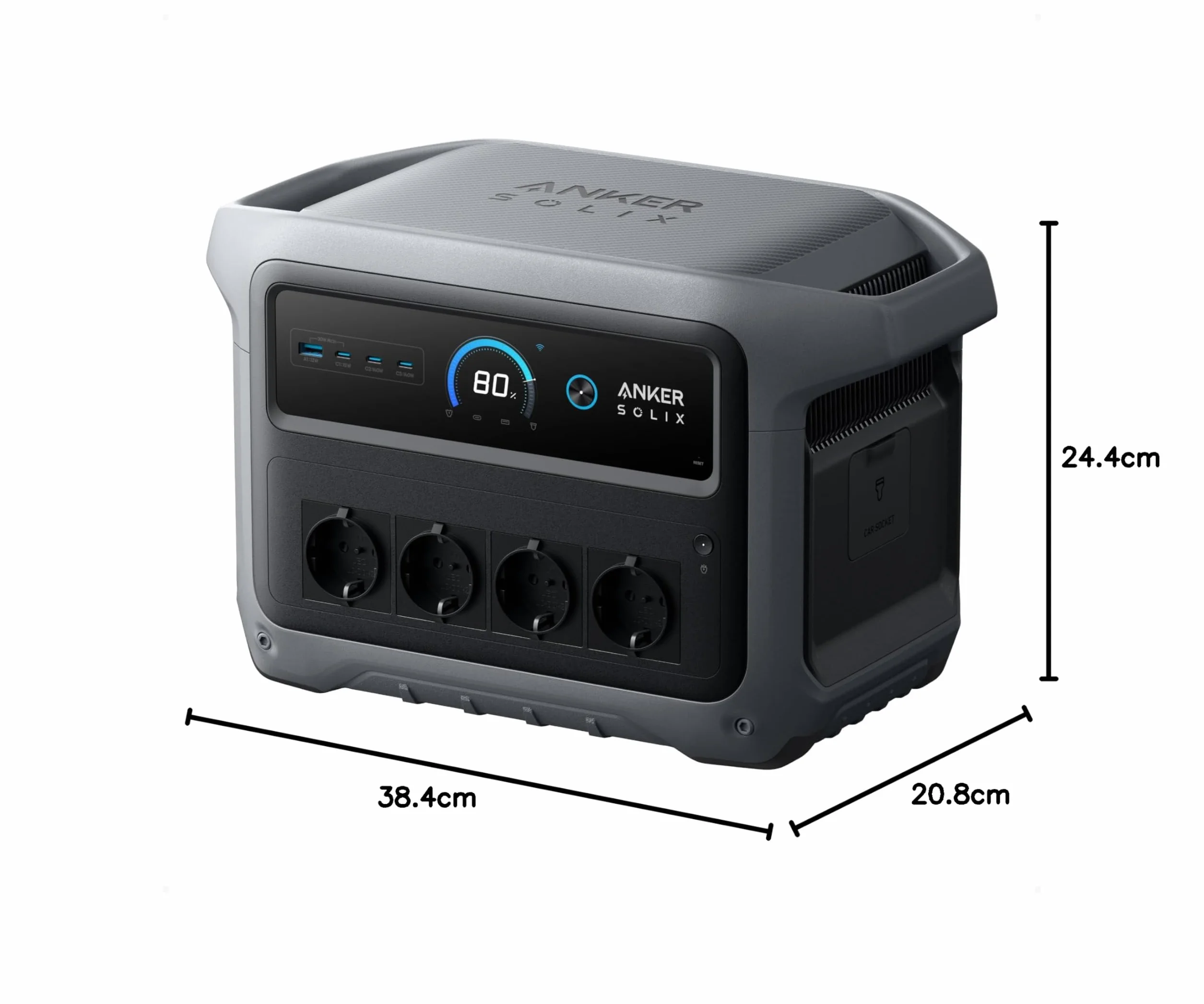 Anker SOLIX C1000 Gen 2 stazione di energia portatile, generatore solare da 2000W (picco 3000W), ricarica completa in 49 minuti, batteria LiFePO4 da 1024Wh per backup domestico, interruzioni di corren