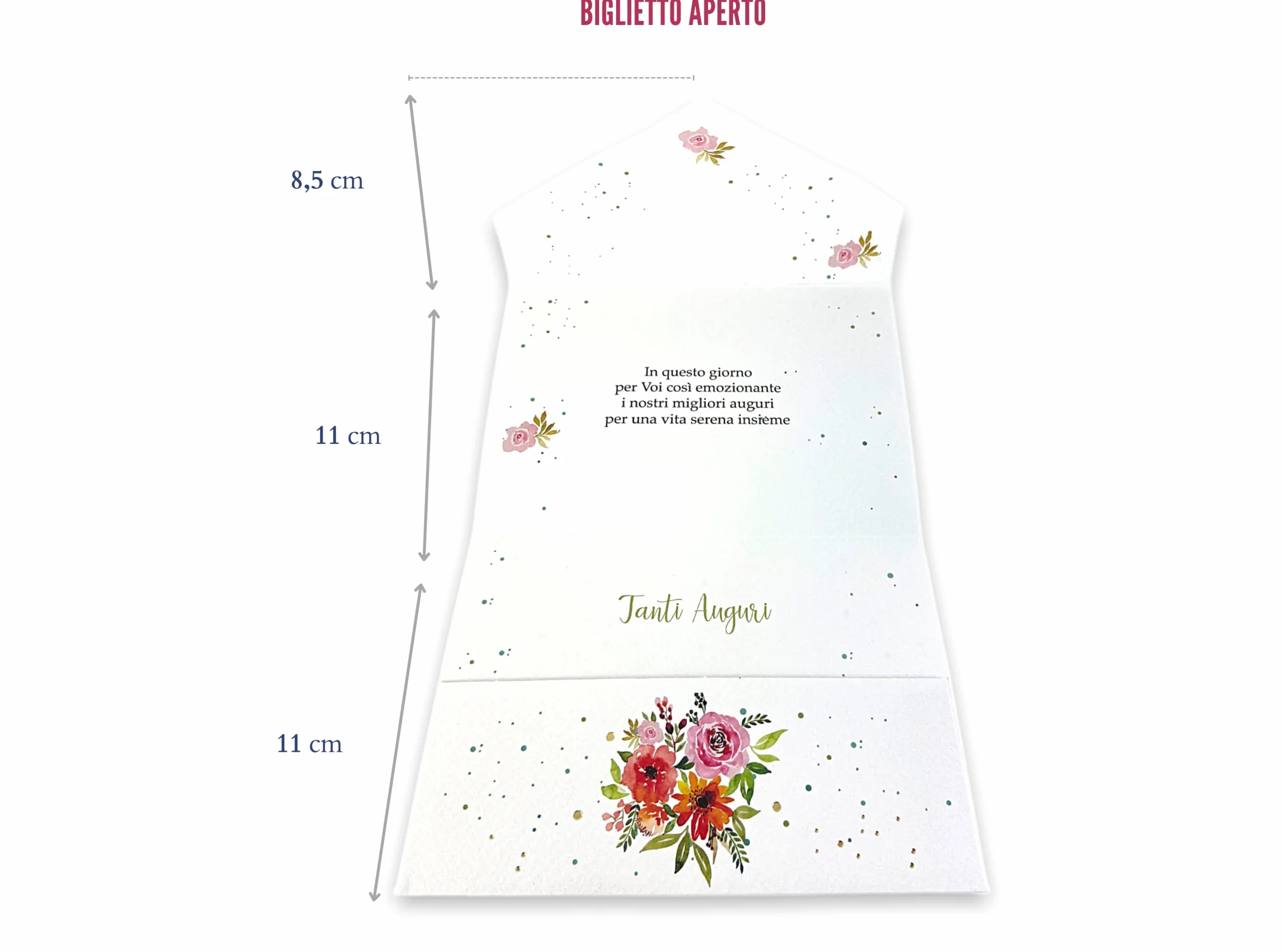 LINA OFFICINE GRAFICHE CREATIVE Biglietto Matrimonio Portasoldi 11 x 16 cm con Busta Interna e Etichetta Chiudi Busta