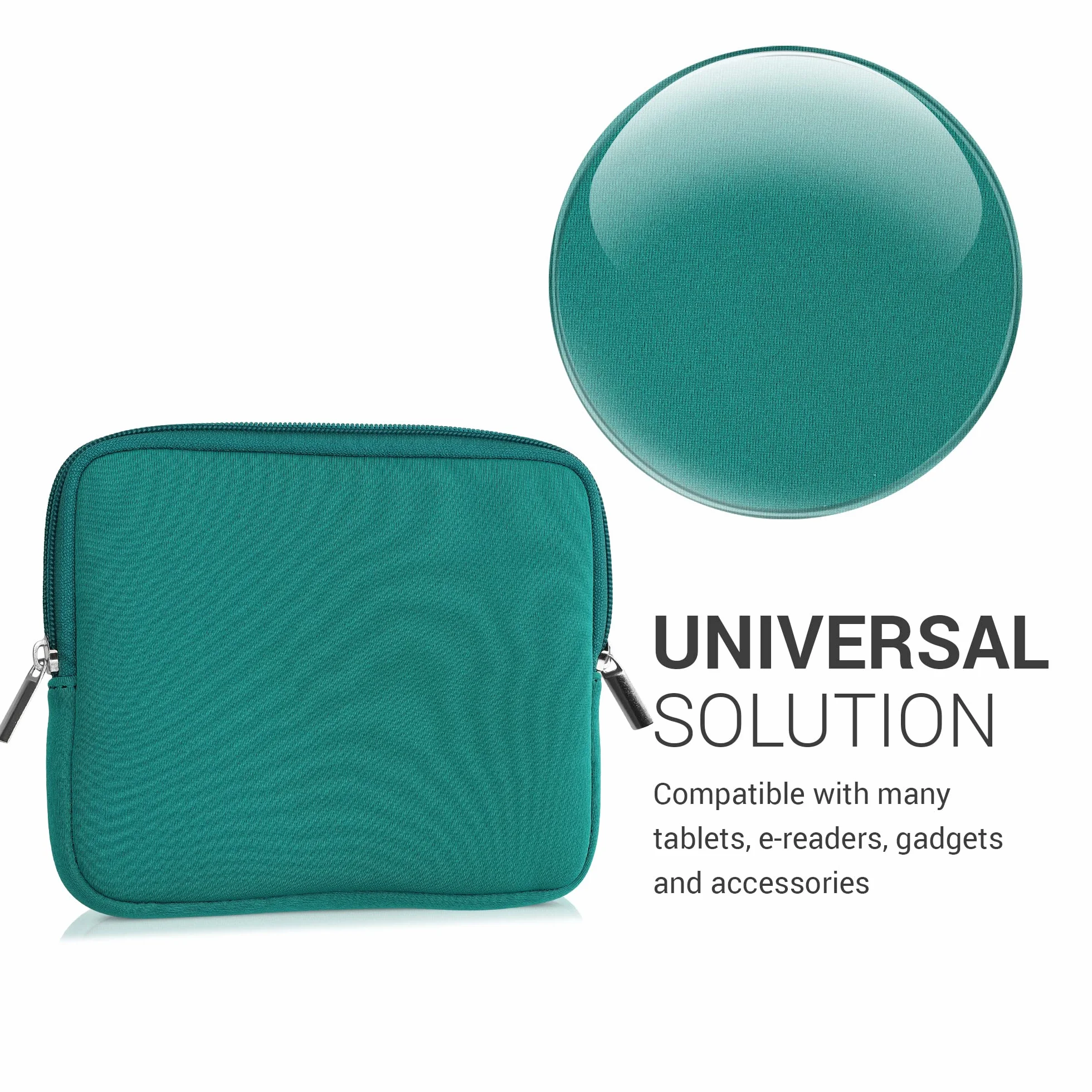 kwmobile Custodia Universale per eReader in Neoprene 17,5 x 14,7 x 1 cm con Chiusura a Zip