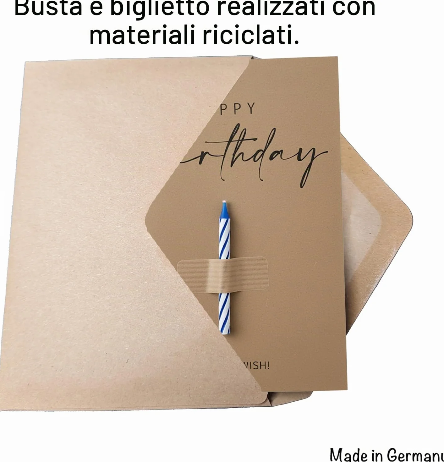The Lazy Panda Card Company Biglietto di Compleanno Make a Wish 400 gsm Carta Riciclata