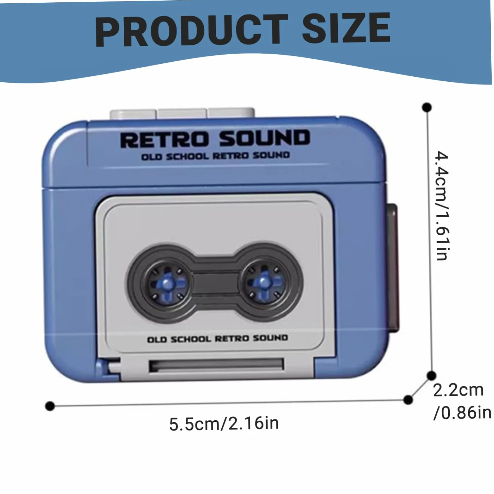 Mini registratore a cassette portachiavi retrò registrabile plastica per zaini borse