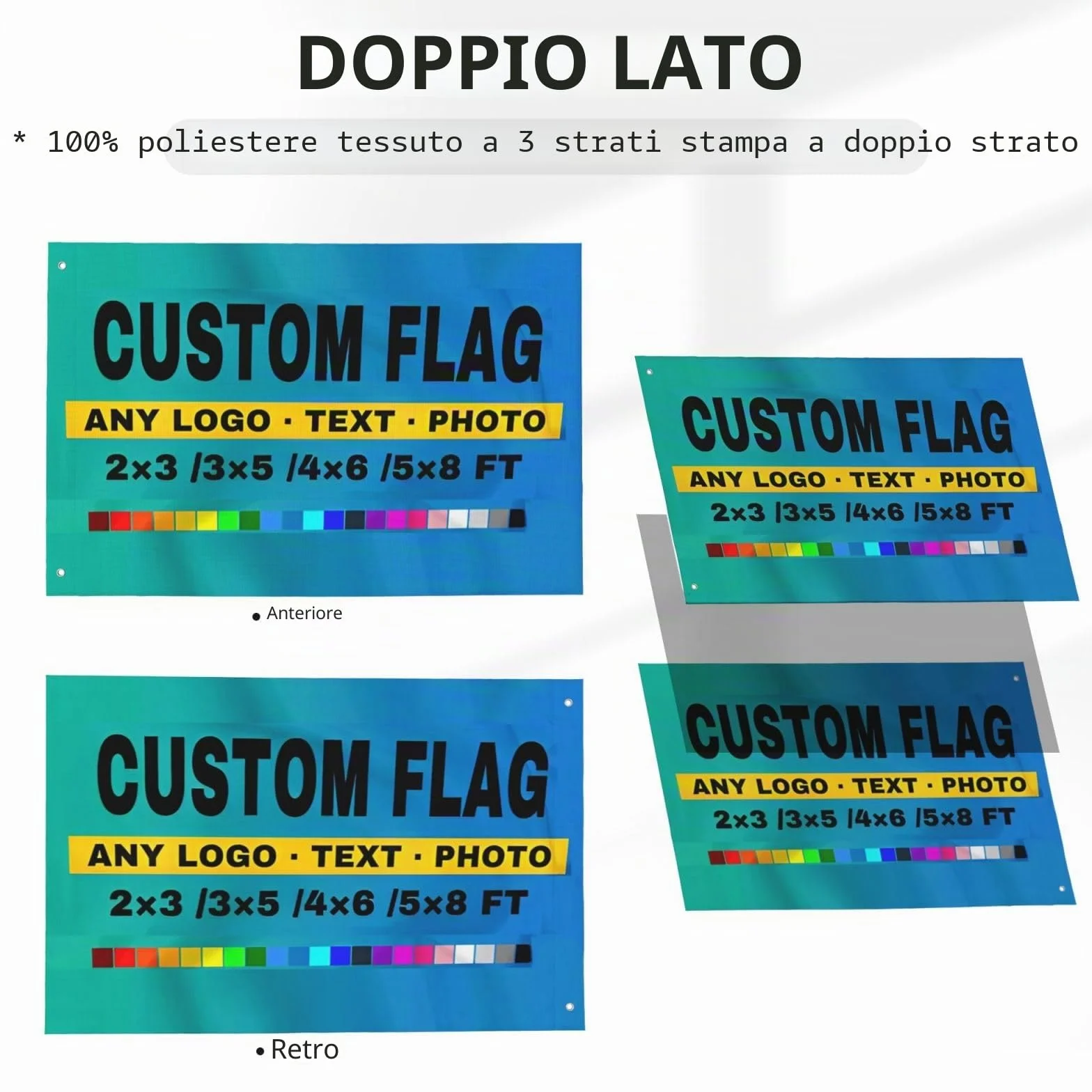 Striscione personalizzato con bandiere - crea la tua bandiera con immagine, testo, logo per arredamento giardino