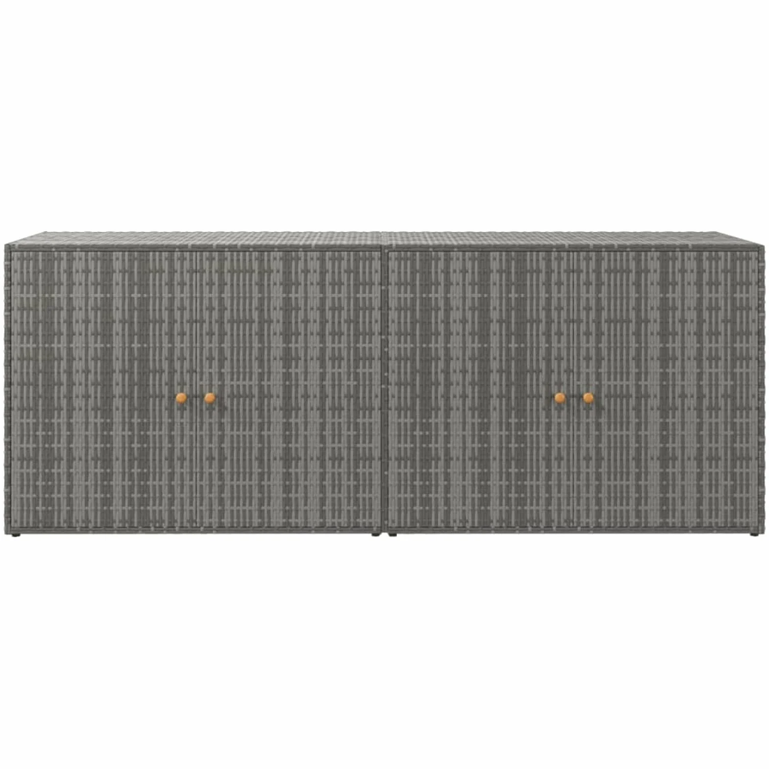Rantry Mobile Portaoggetti da Giardino Polyrattan Grigio 198x55,5x80cm Armadio Ripostio