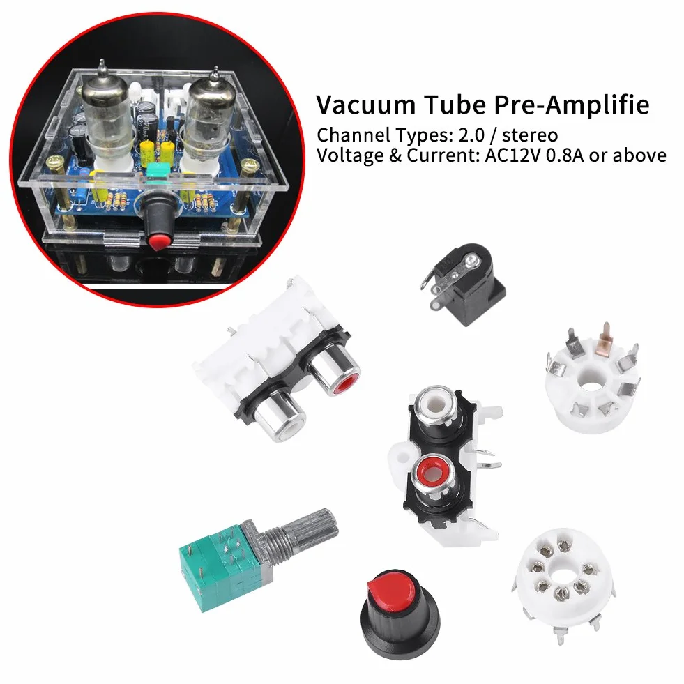 TOPINCN Kit Amplificatore valvole 6J1 Vuoto valvola Elettronica Tubo preamplificatore Amplificatore Bordo Cuffie amp AC12V 0.8A